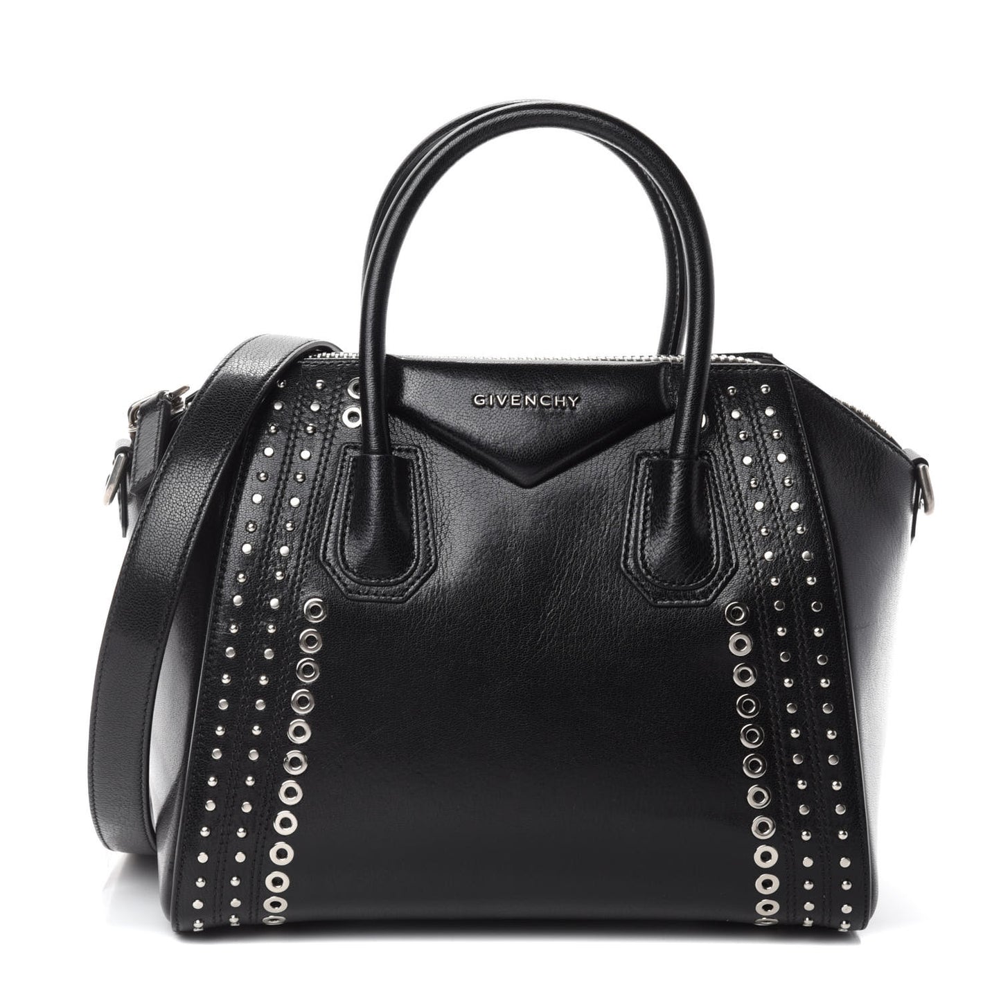 Goatskin Small Studded Antigona Black