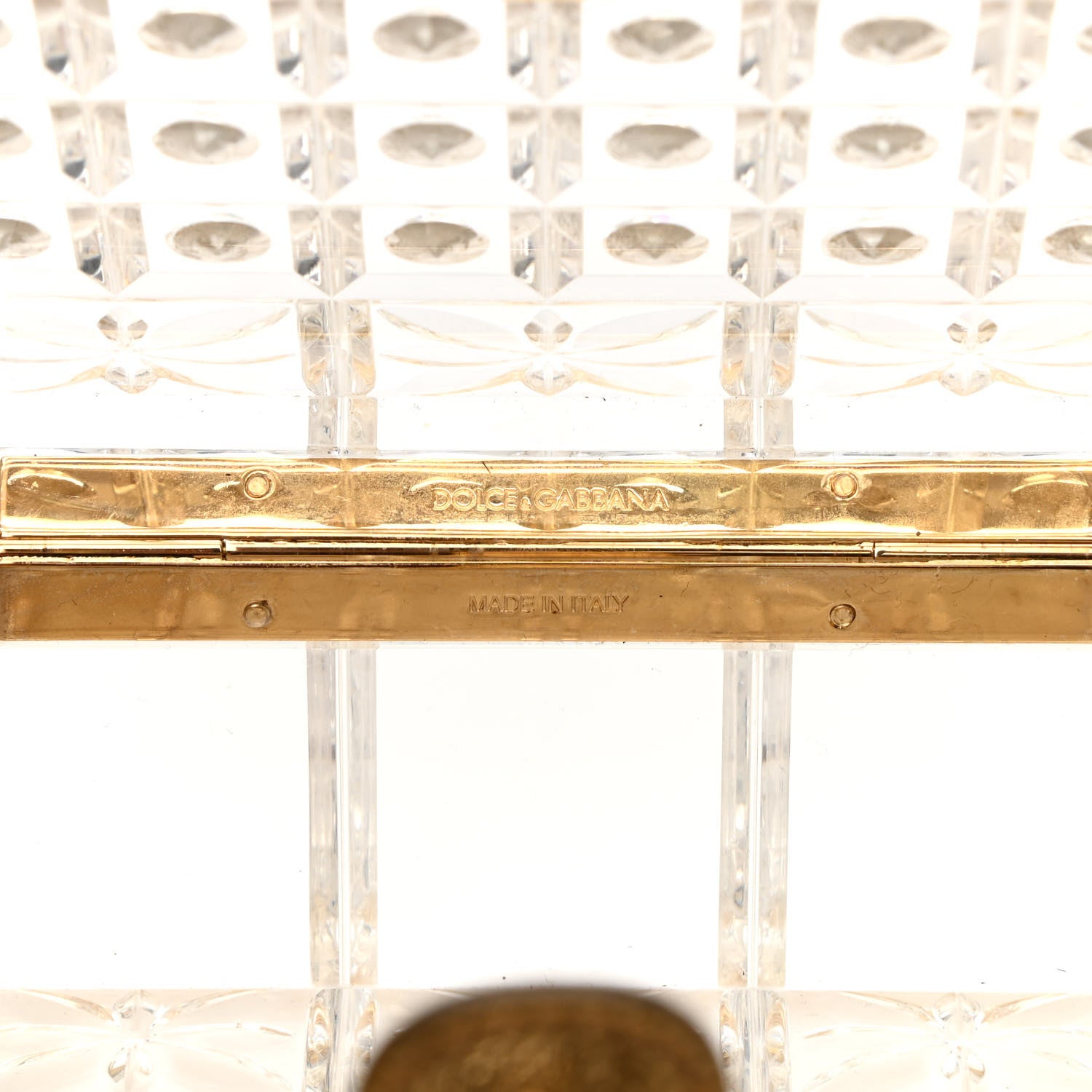 Dolce & Gabbana Plexiglass Bohemia Box Bag Gold 6 of 13