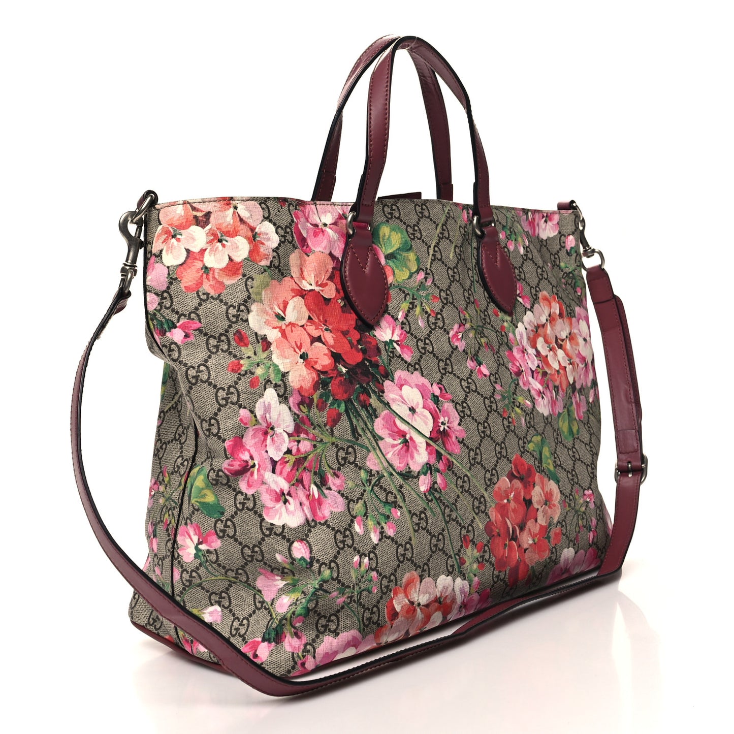 Soft GG Supreme Monogram Blooms Medium Crossbody Tote Beige Multicolor Dry Rose