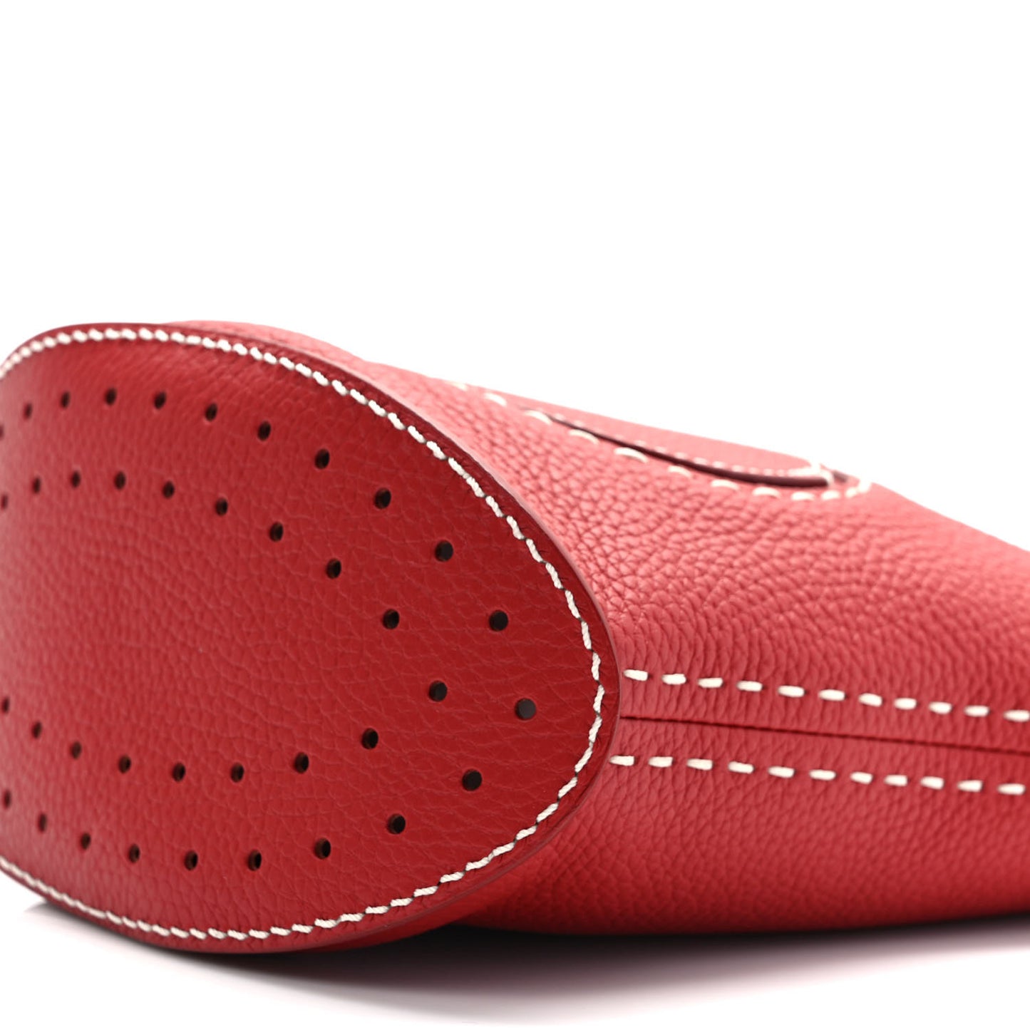 Taurillon Soft Mini Pin Surpique Bucket Scarlet Red