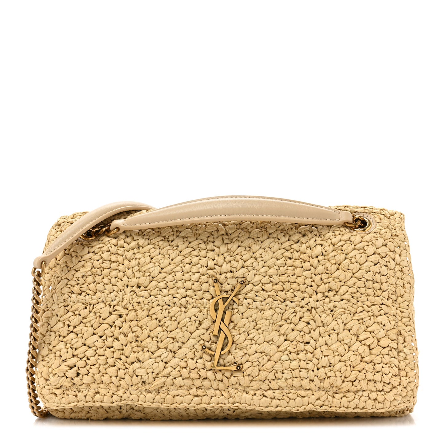 Raffia Monogram Medium Jamie Natural Avorio