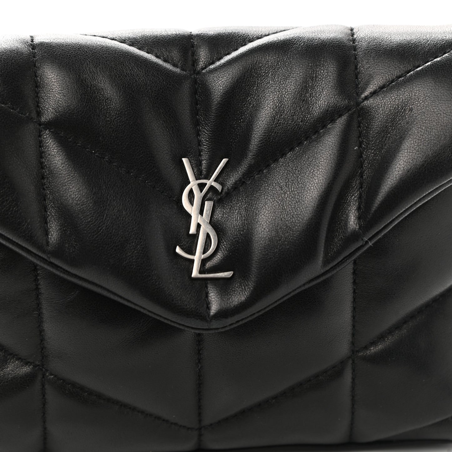 Lambskin Monogram Loulou Puffer Pouch Clutch Black