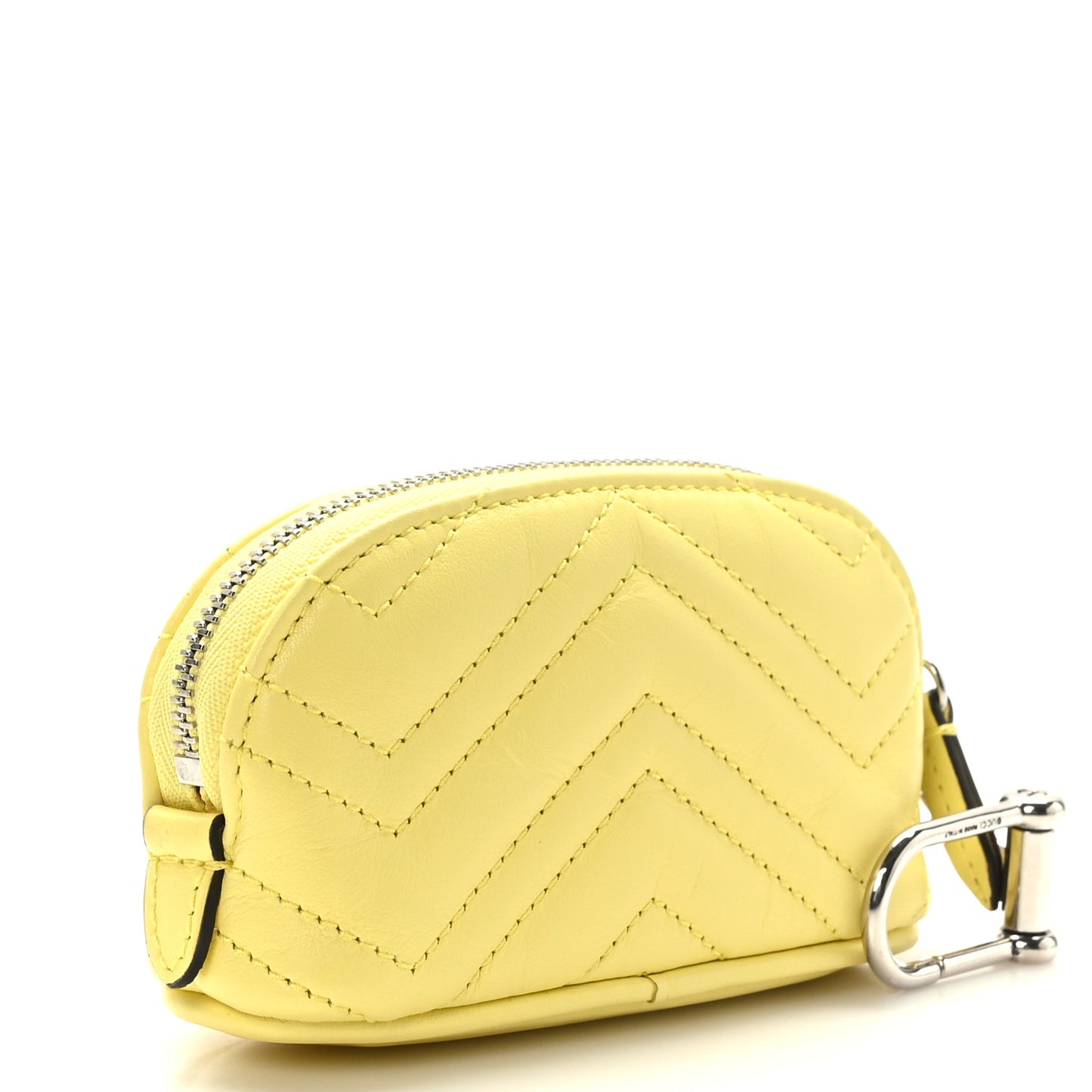 Calfskin Matelasse GG Marmont Key Pouch Banana