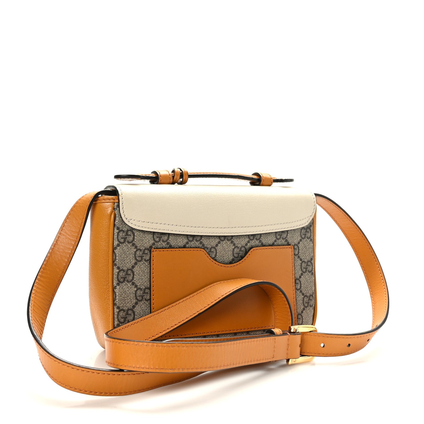 GG Supreme Monogram Calfskin Mini Padlock Flap Pocket Shoulder Bag Beige Mystic White Sun Oil