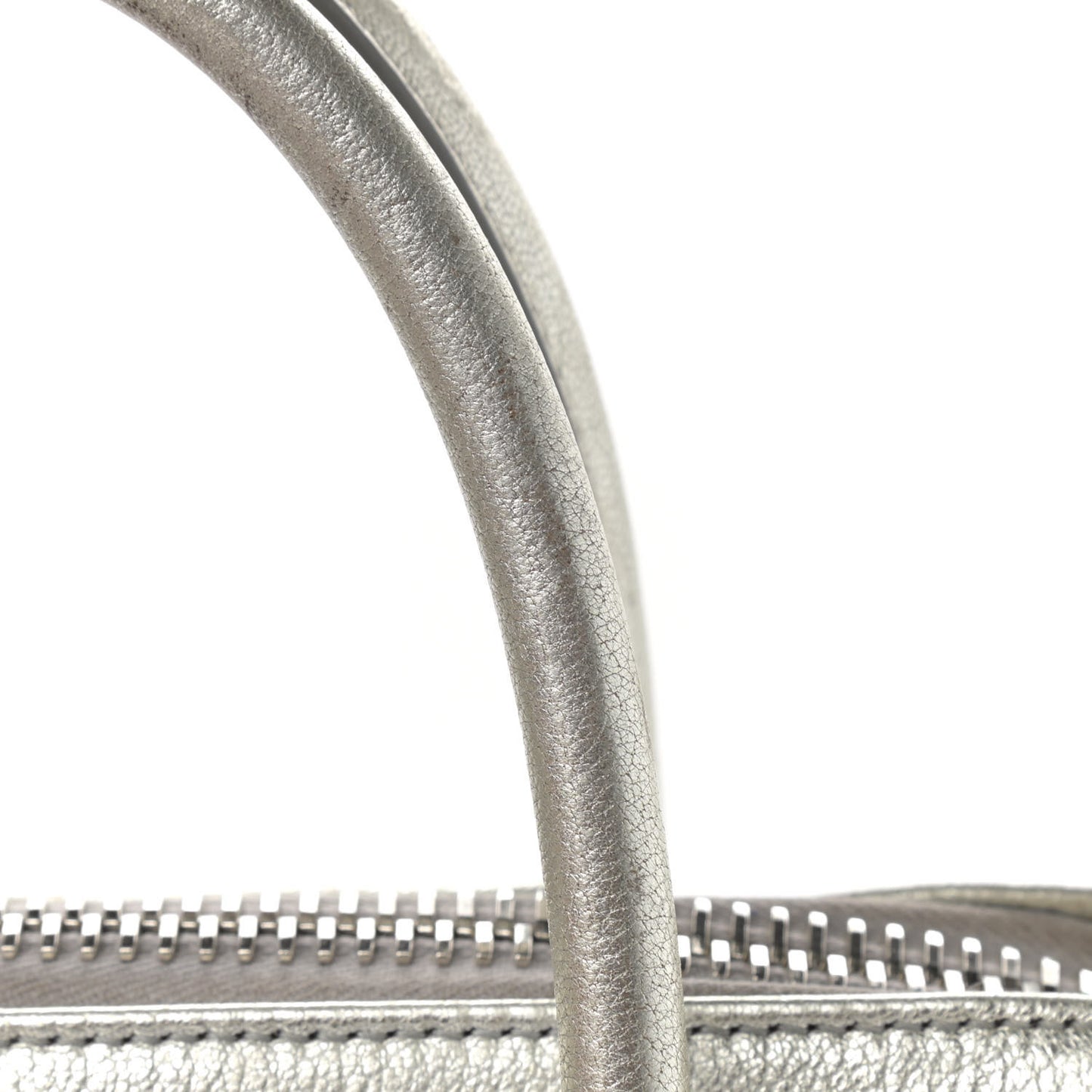 Metallic Sugar Goatskin Small Antigona Silver