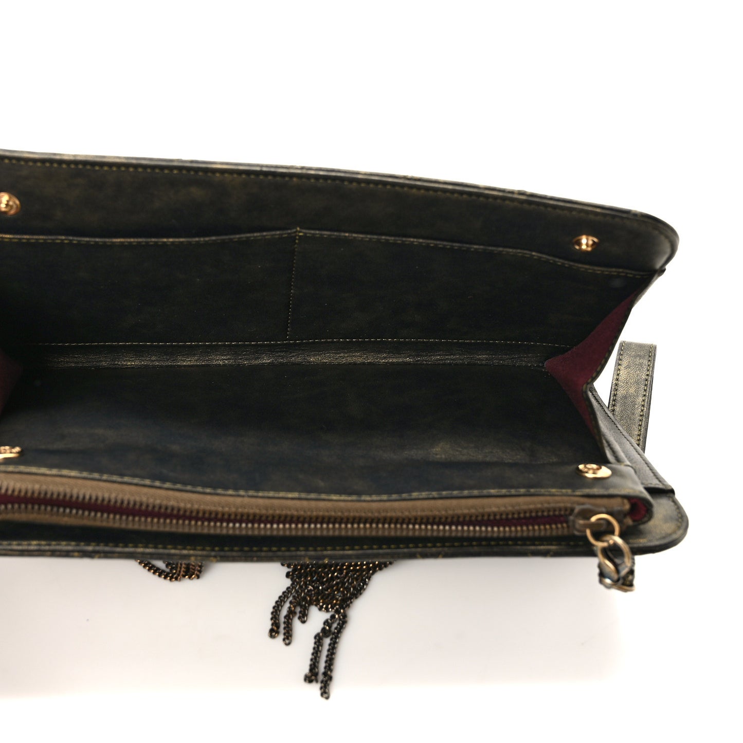 Calfskin Quilted Chain CC Chain Clutch Dark Gold