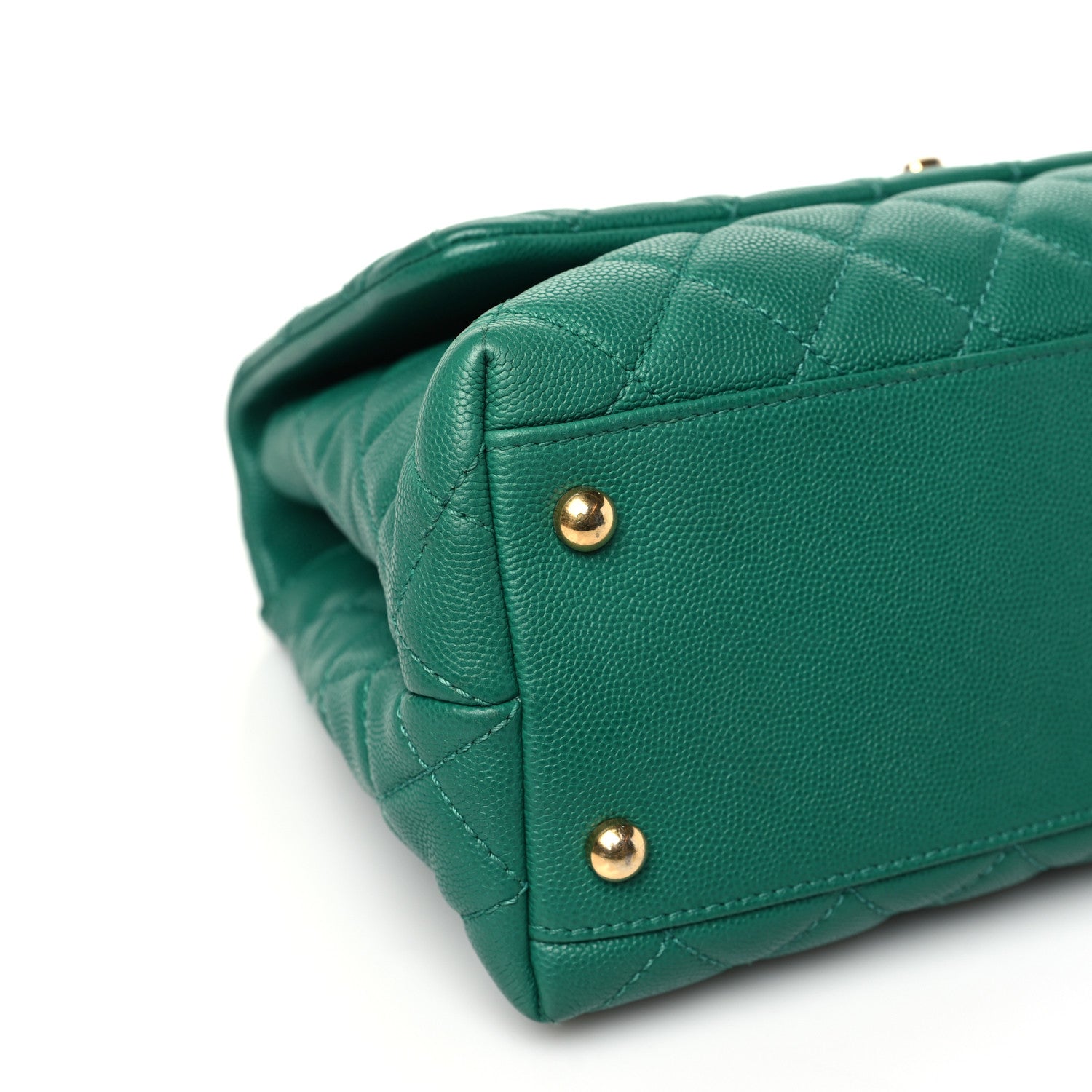 Chanel Caviar Quilted Small Coco Handle Flap Green 9 of 10