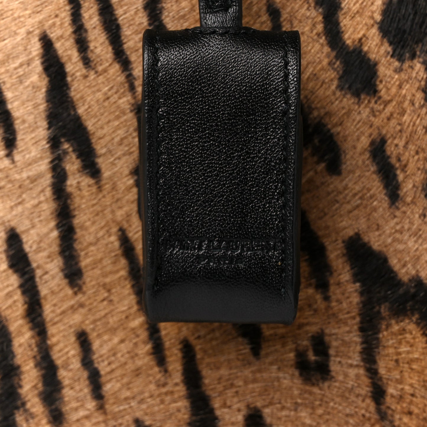 Calf Hair Leopard Print Small Sac De Jour Black