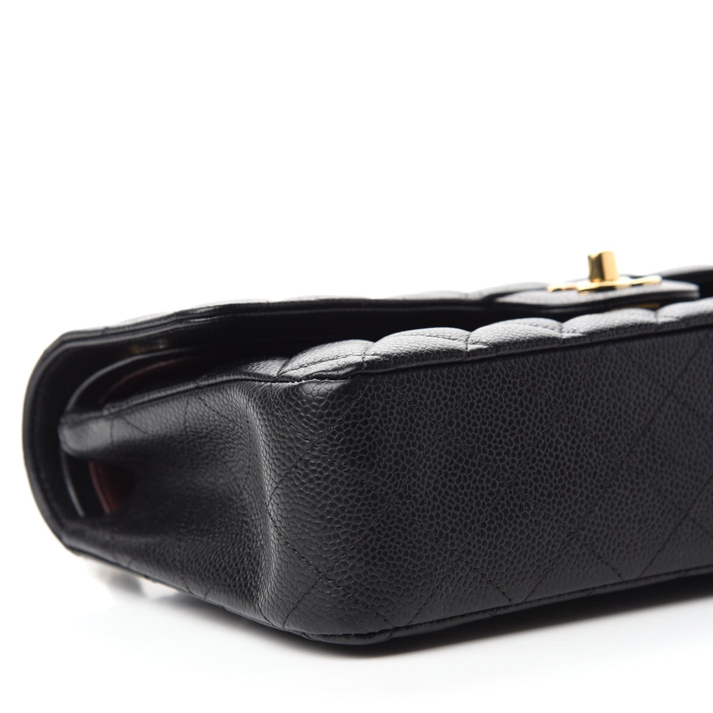 Caviar Quilted Medium Double Flap Black