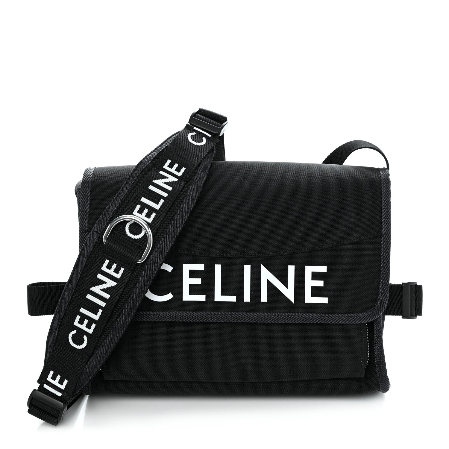 Celine Canvas Small Trekking Messenger Bag Black 1313175