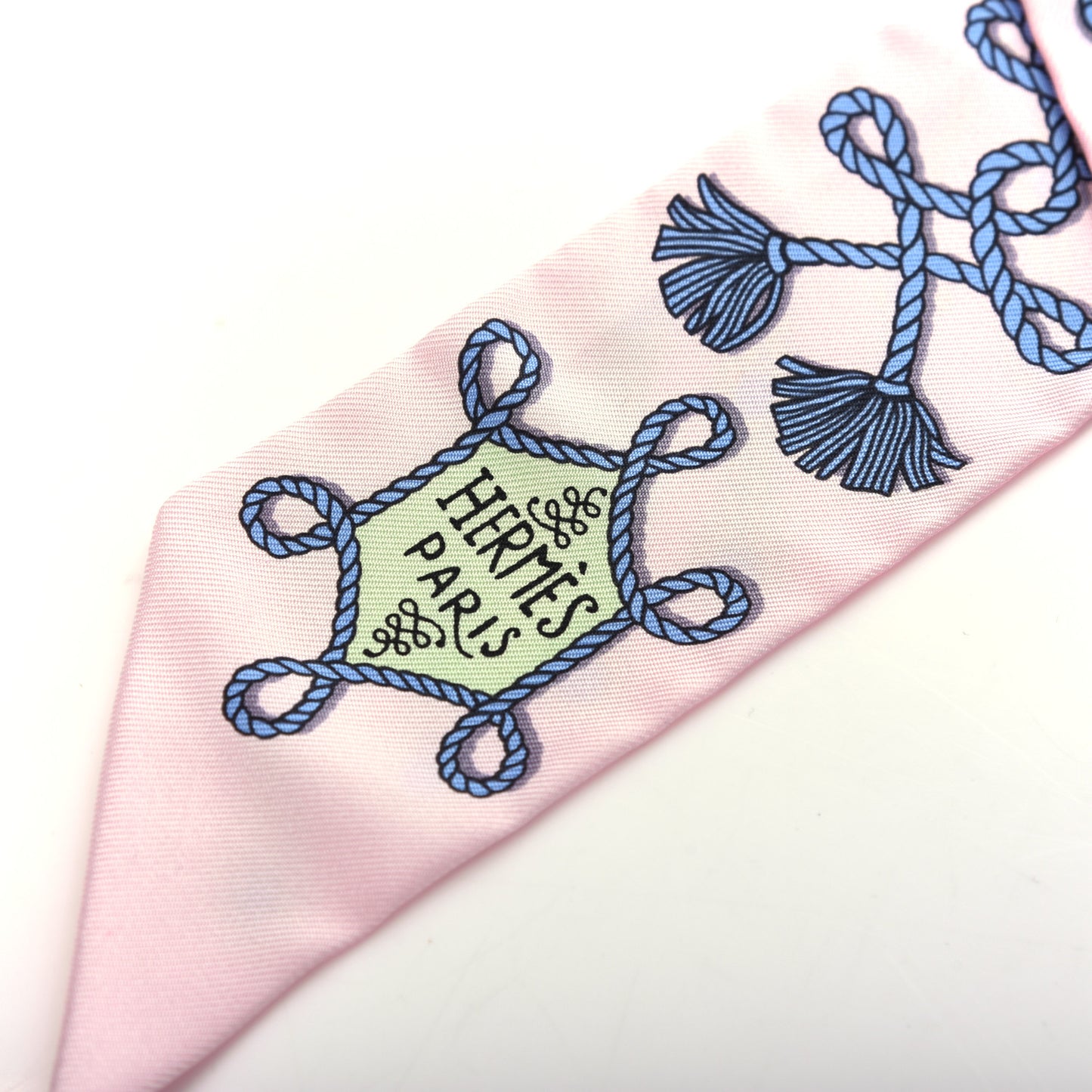 Silk Galons Et Brandebourg Twilly Rose Pale Bleu Jean