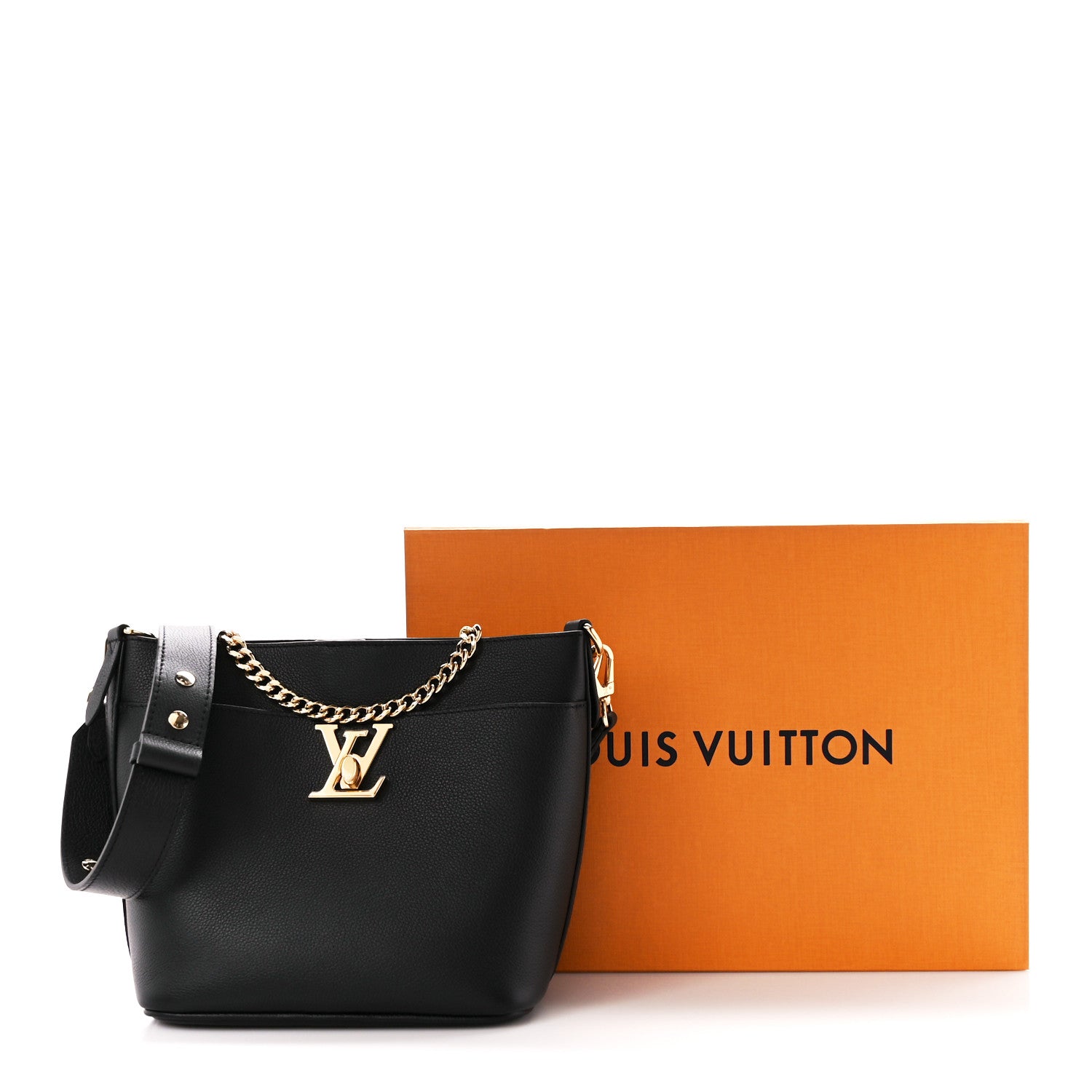 Louis Vuitton Calfskin Lock and Walk Bucket Black 11 of 11
