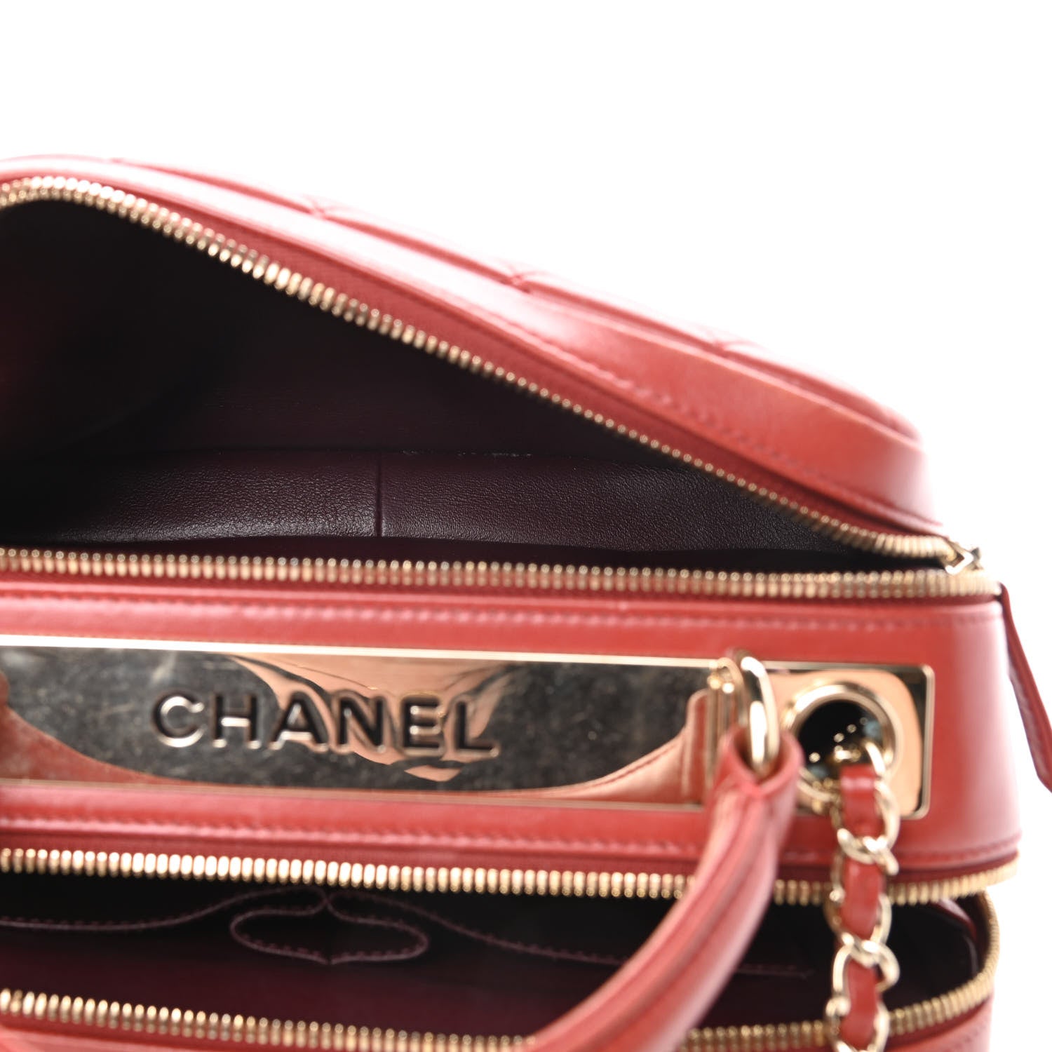 Chanel Lambskin Quilted Medium Trendy CC Bowling Bag Red 6 of 14