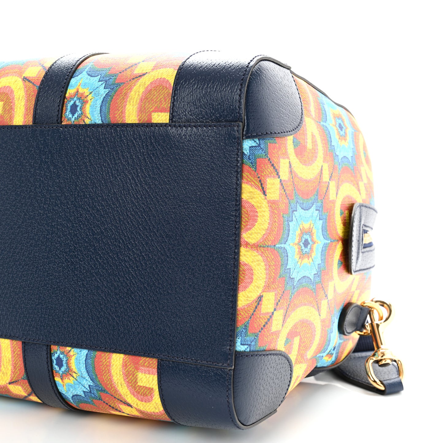 GG Supreme Kaleidoscope Calfskin Script Logo Gucci 100 Carry-On Duffle Bag Blue Orange Multicolor Blue Agata