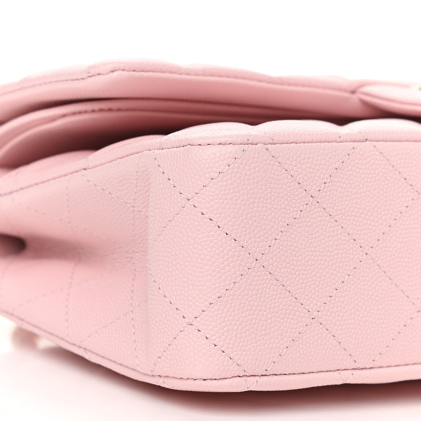 Caviar Quilted Medium Double Flap Light Pink