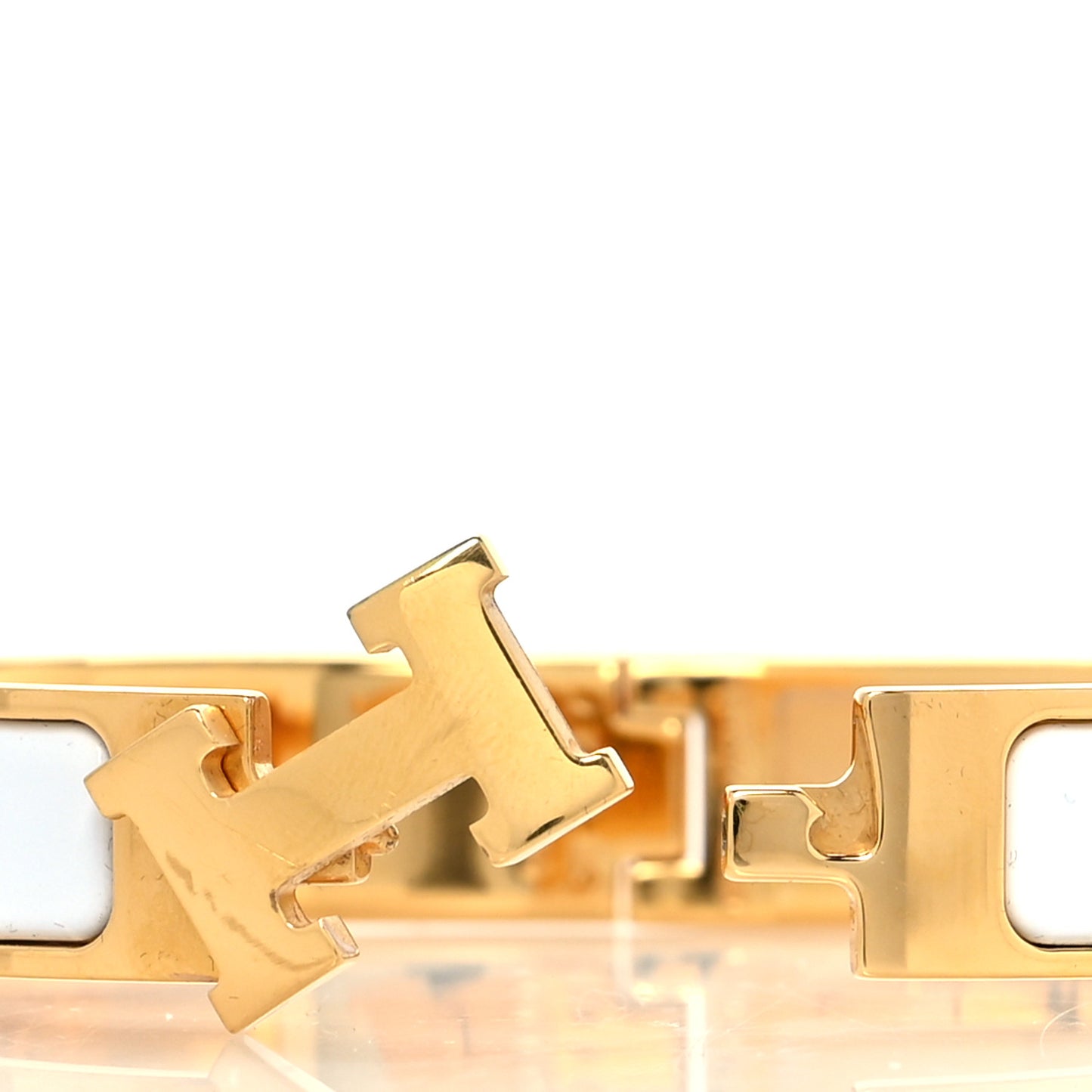 Enamel Narrow Clic Clac H Bracelet PM White
