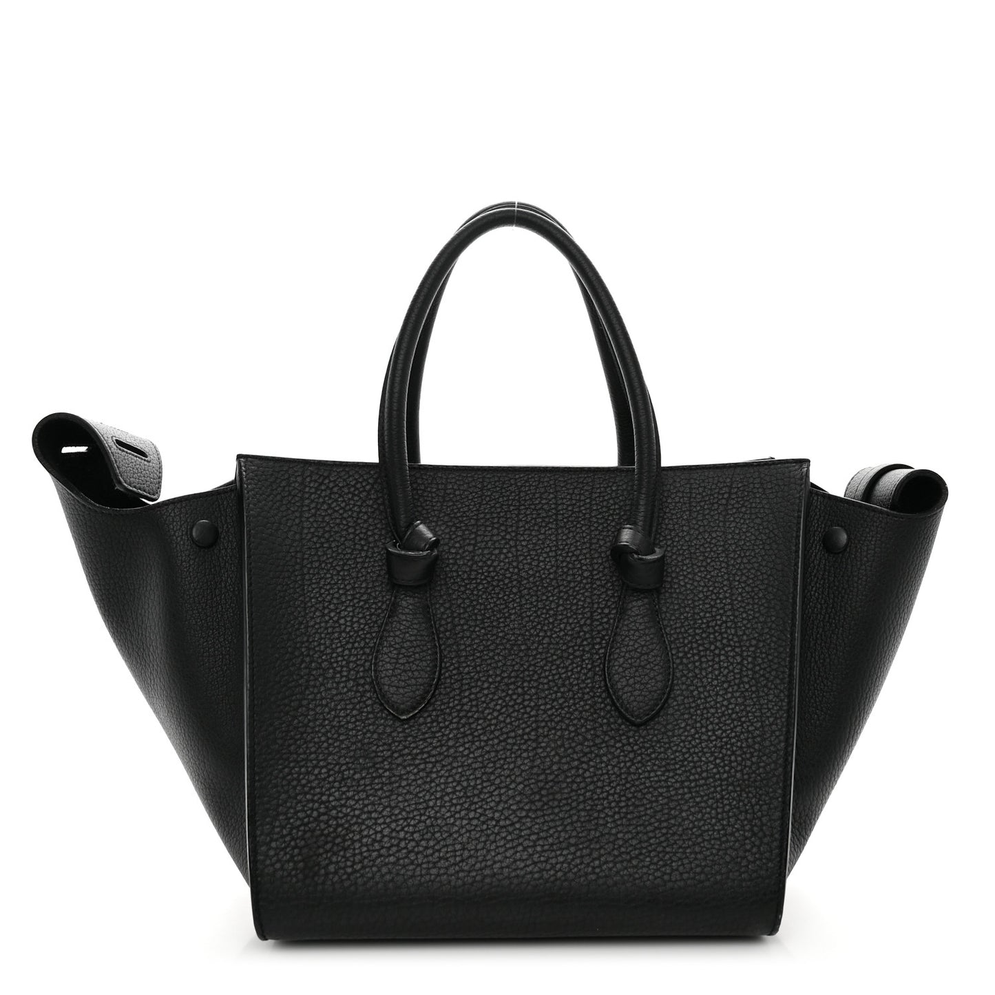 Crisped Calfskin Mini Tie Knot Tote Black
