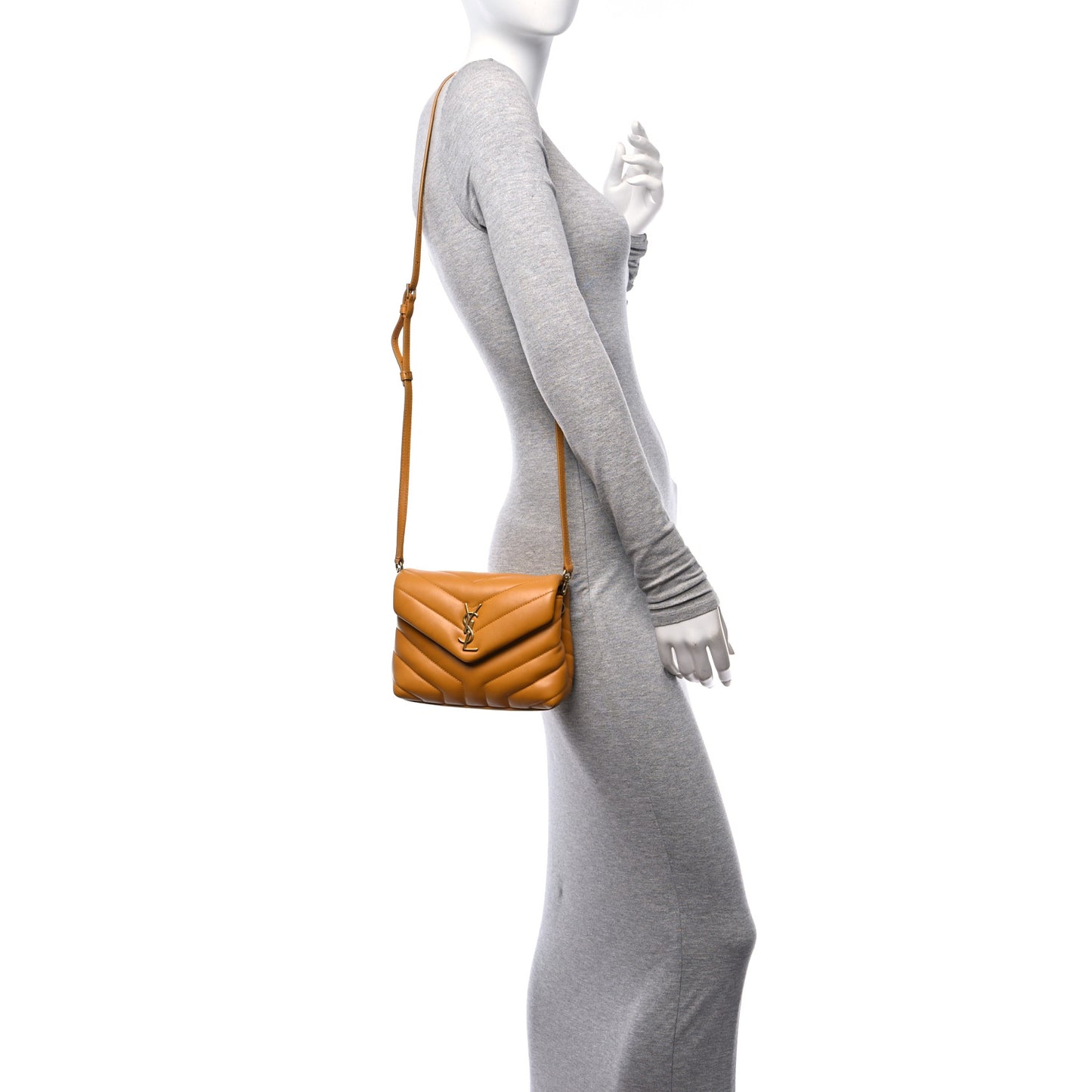 Calfskin Y Quilted Monogram Toy Loulou Crossbody Bag Cheddar