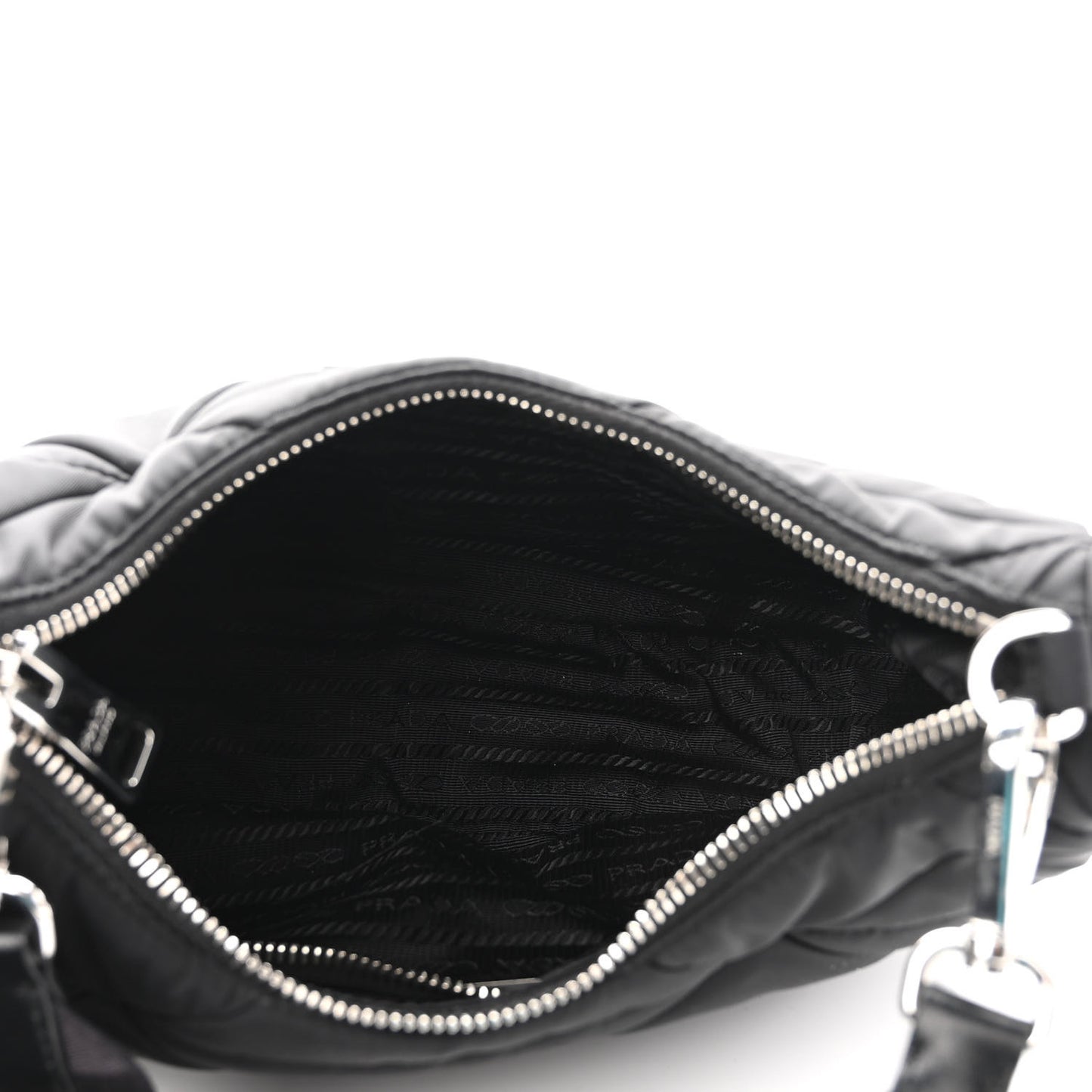 Re-Nylon Triangle Padded Patchwork Shoulder Bag Black