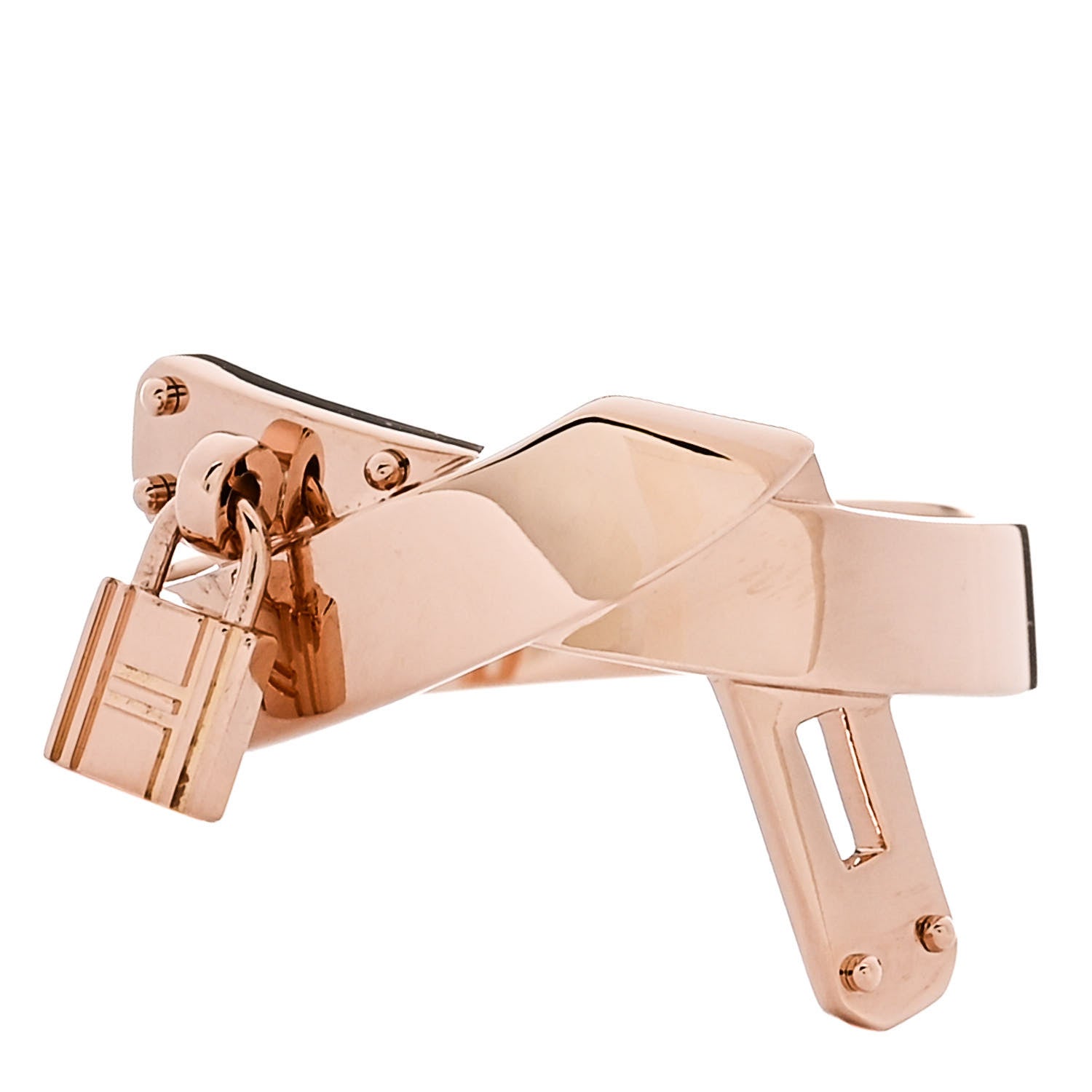 Hermes 18K Rose Gold Kelly Gavroche Ring 53 6.5 1 of 5