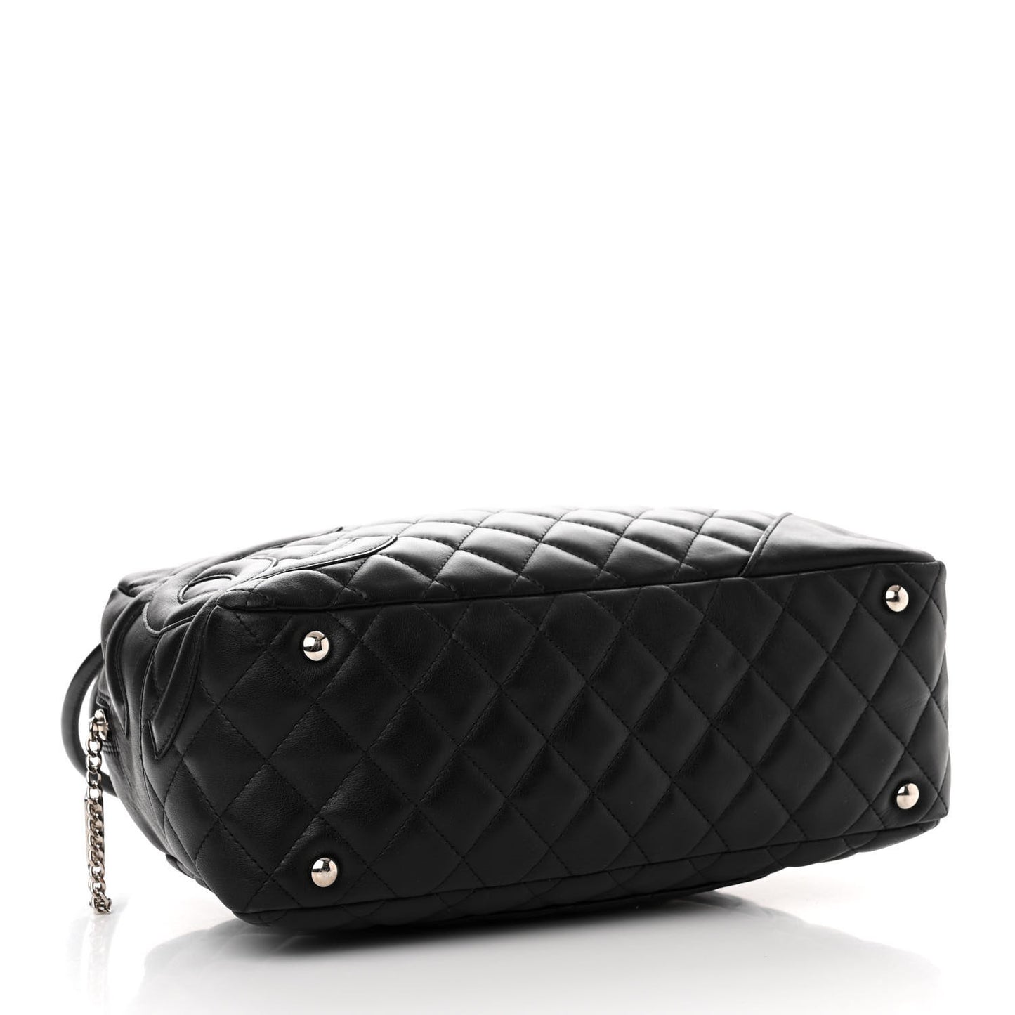Calfskin Quilted Large Cambon Bowler Black