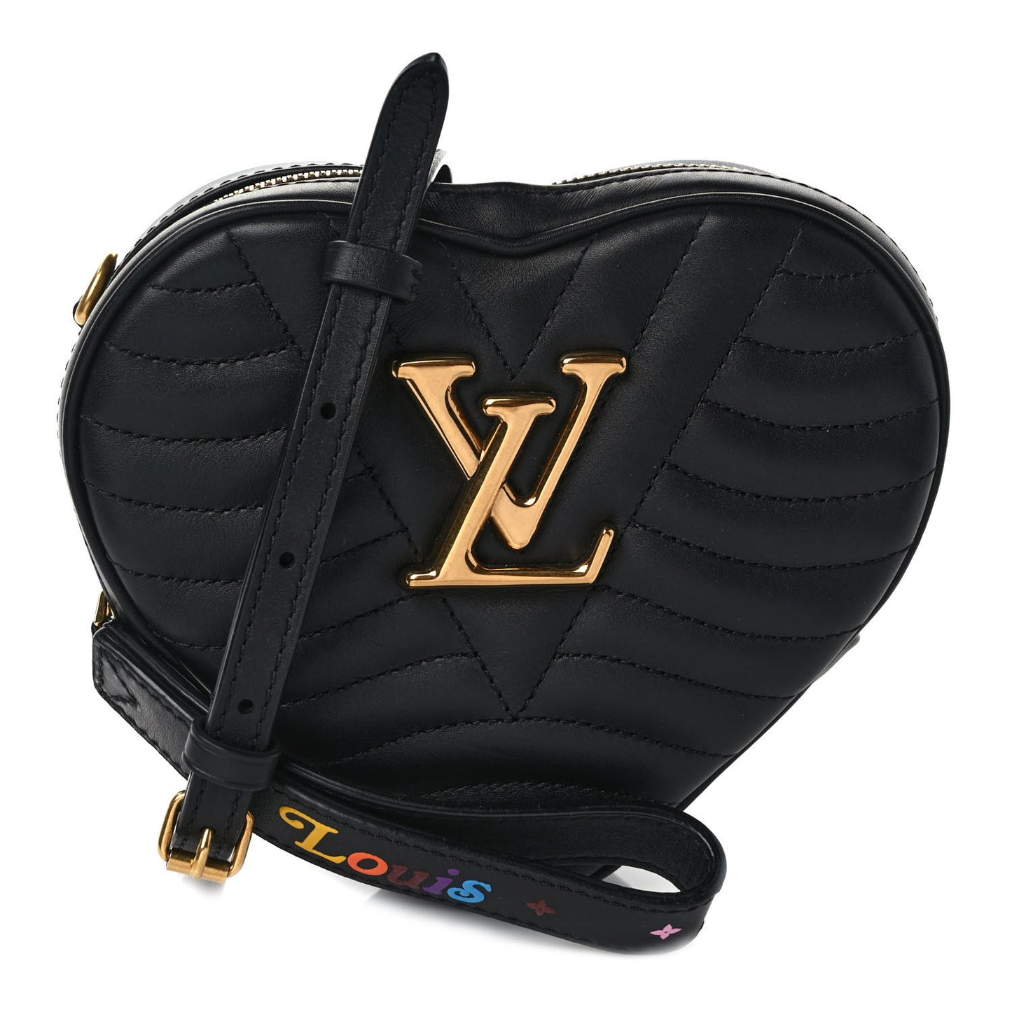 Calfskin New Wave Heart Bag Black