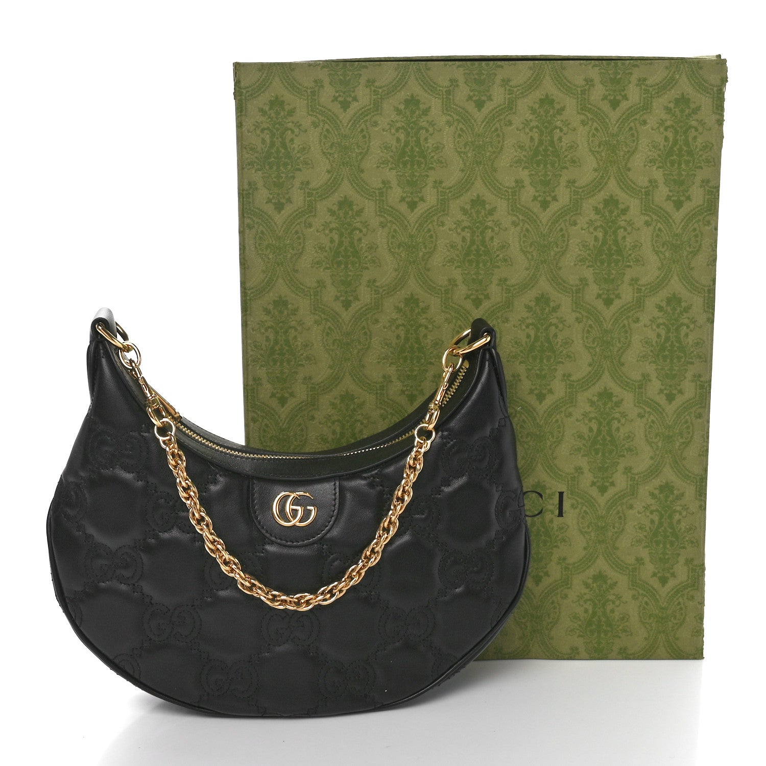 Gucci Calfskin GG Matelasse Small Hobo Shoulder Bag Black 11 of 11