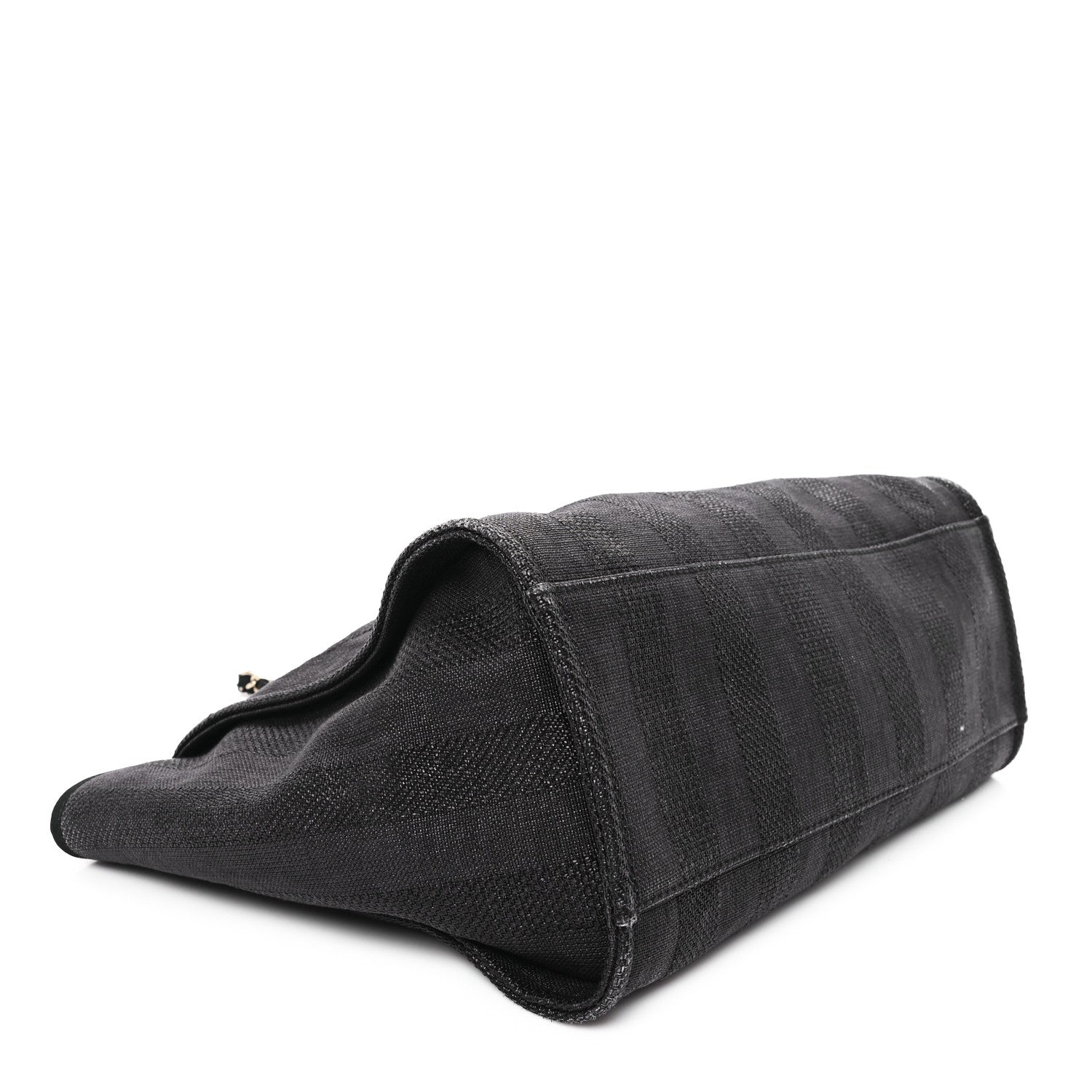 Chanel Mixed Fibers Calfskin Striped Medium Deauville Black 4 of 14