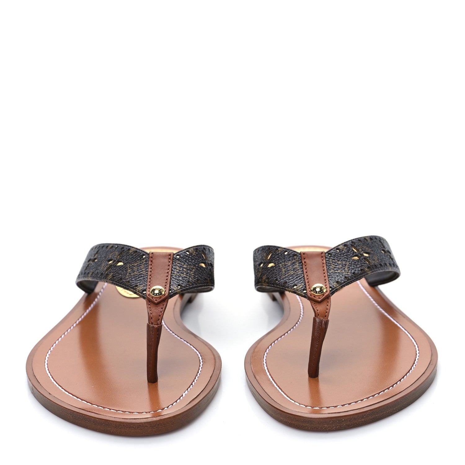 Louis Vuitton Monogram Sunny Flat Thong Sandals 36.5 Brown 2 of 8