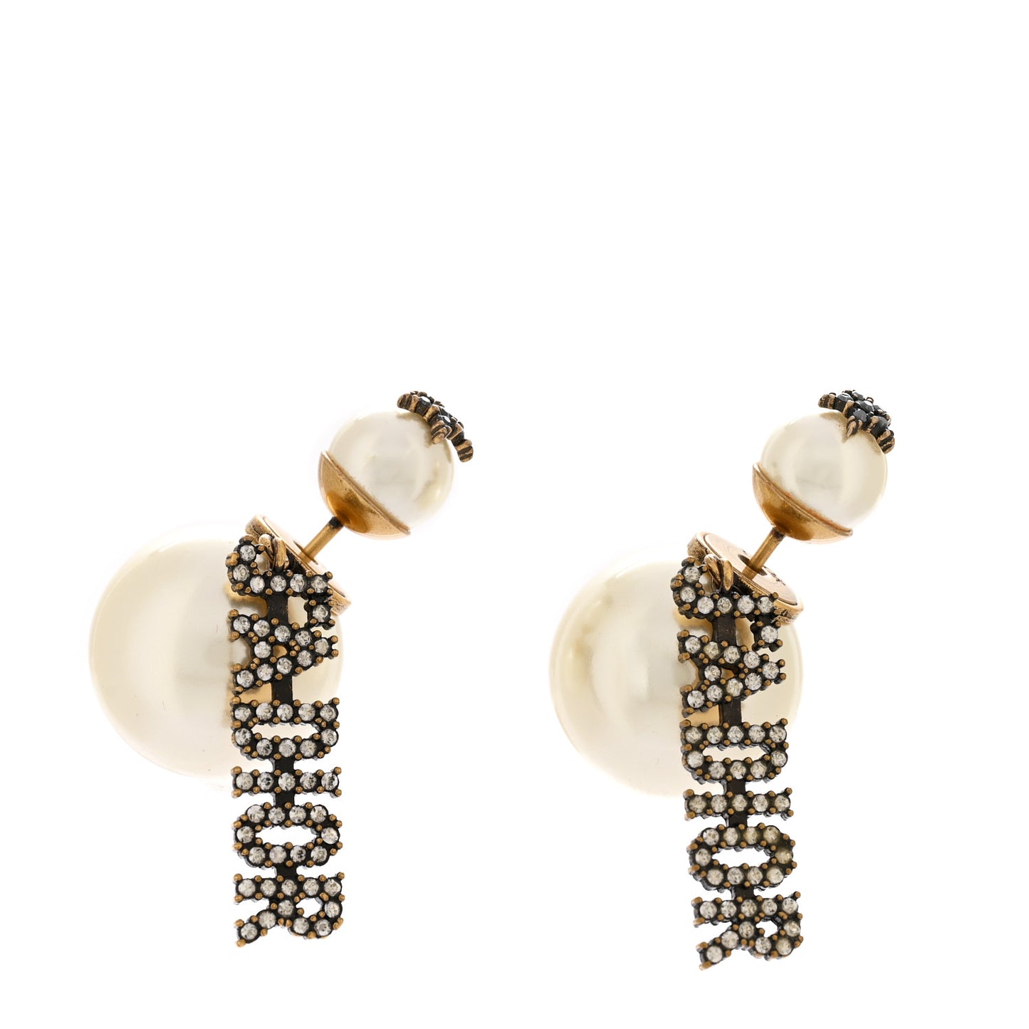 Pearl Crystal J'Adior Tribales Earrings Antique Gold