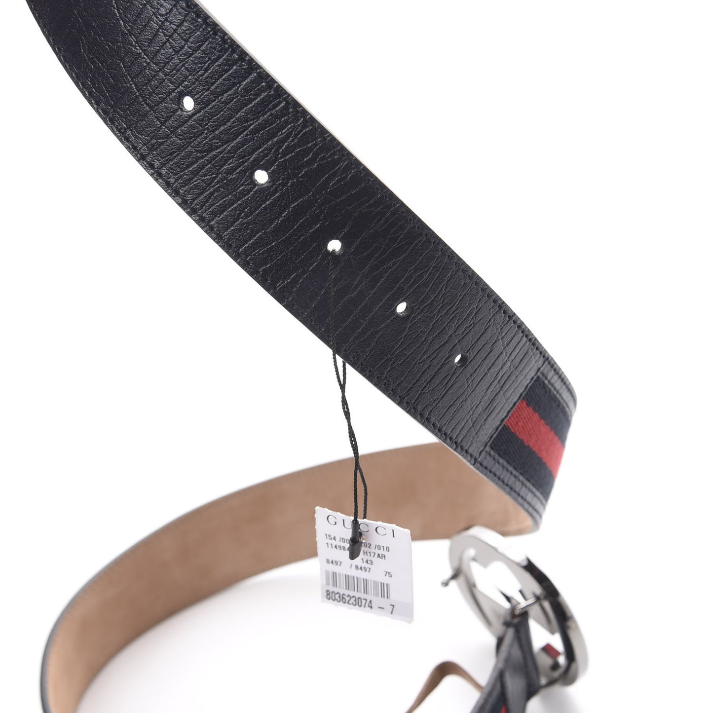Calfskin Web Interlocking G Belt 75 30 Navy