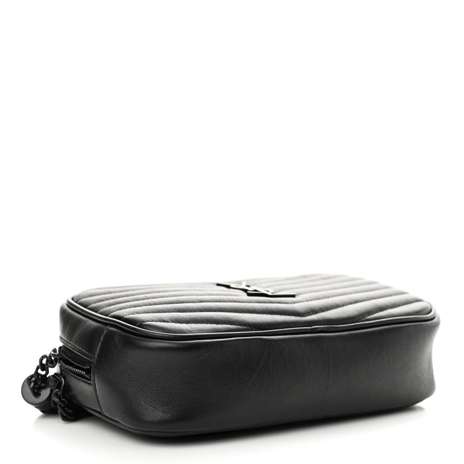 Saint Laurent Calfskin Matelasse Monochrome Monogram Mini Lou Camera Bag Black 3 of 10