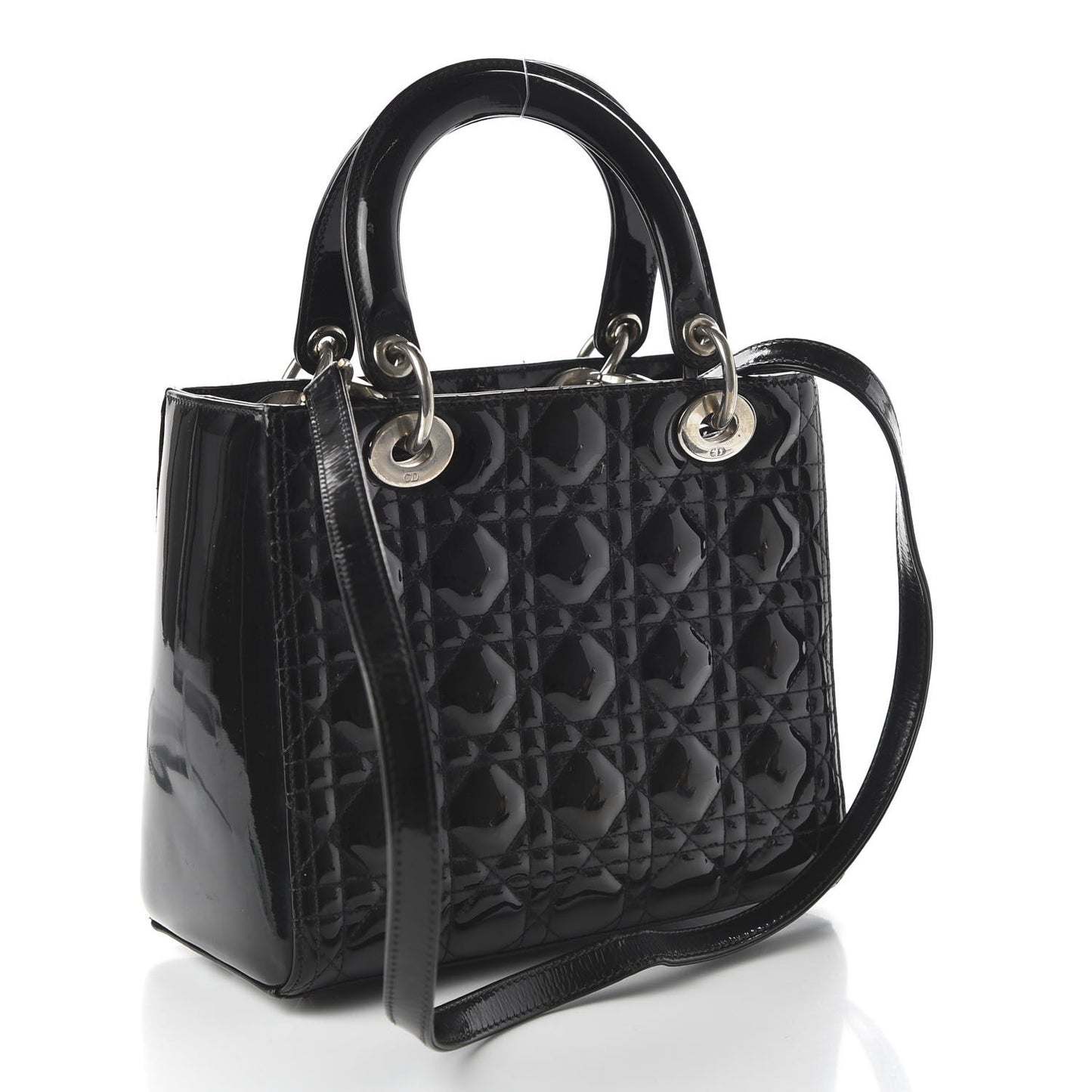 Patent Cannage Medium Lady Dior Black