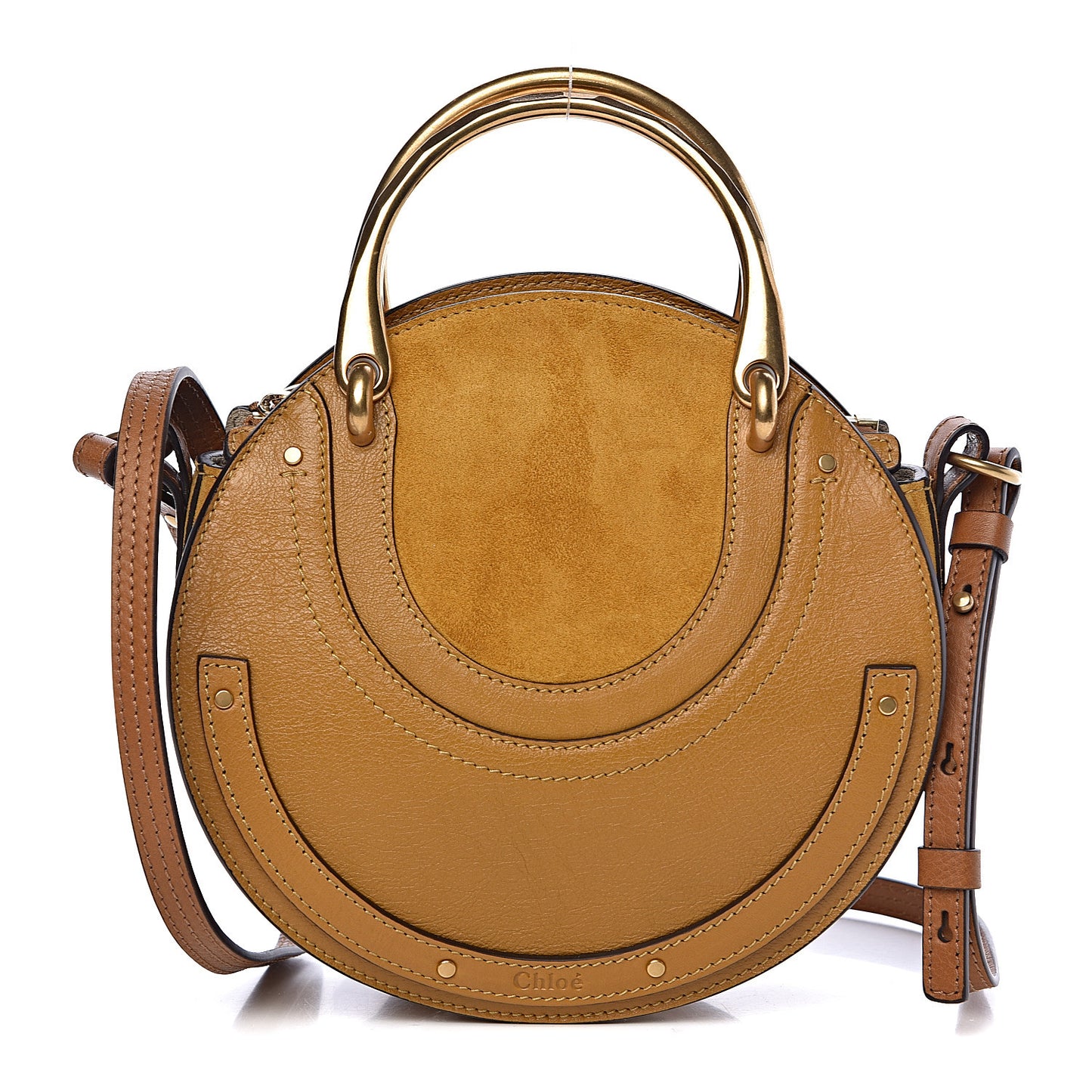 Calfskin Suede Small Pixie Bag Mustard Brown