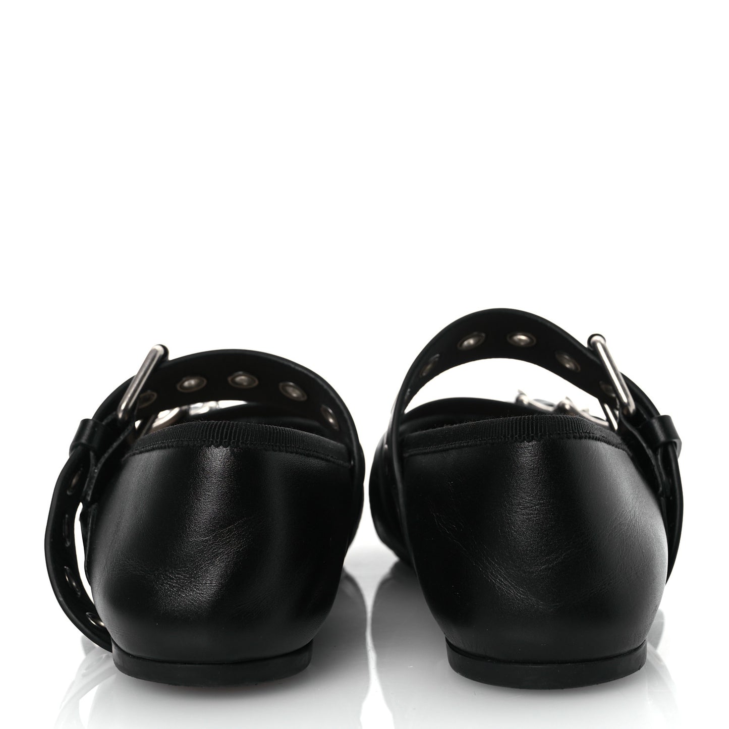 Calfskin Punk Ballet Flats 36 Black