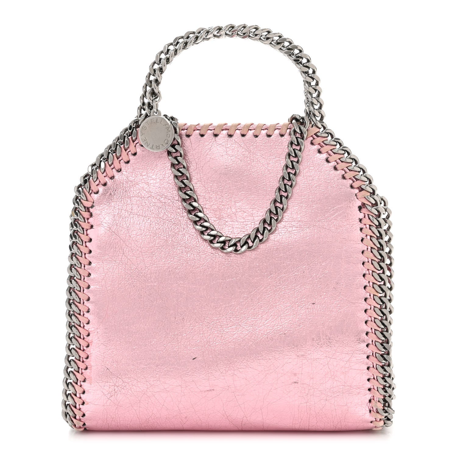 Stella McCartney Metallic Eco Alter Nappa Tiny Falabella Tote Pink