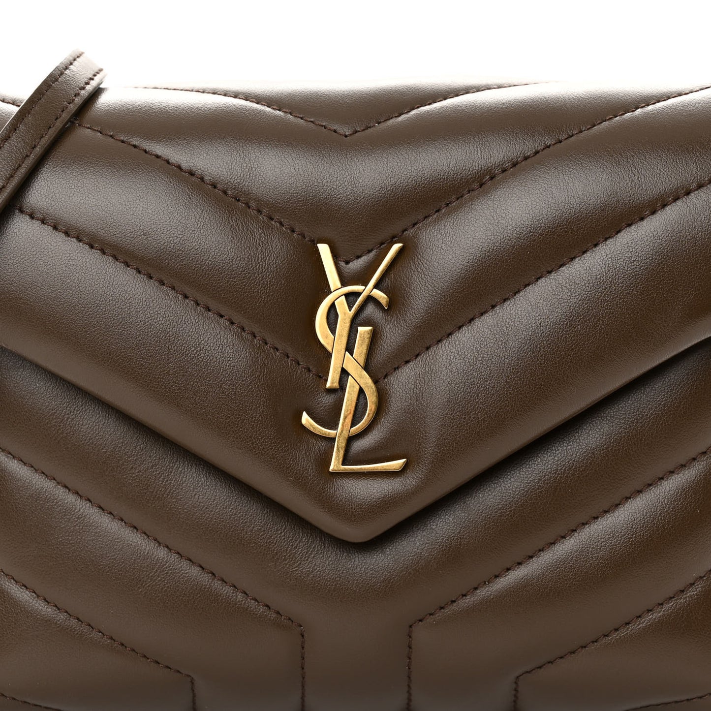 Calfskin Y Quilted Monogram Toy Loulou Crossbody Bag Soil Brown