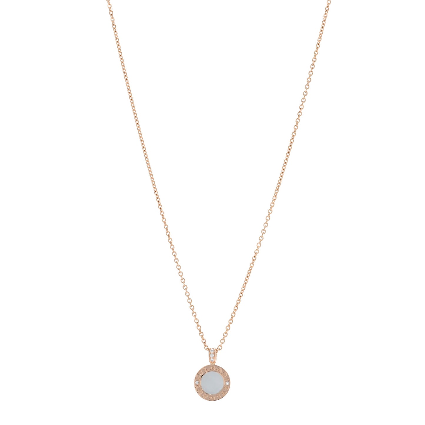 18K Rose Gold Diamond Black Onyx Mother of Pearl BVLGARI BVLGARI Pendant Necklace