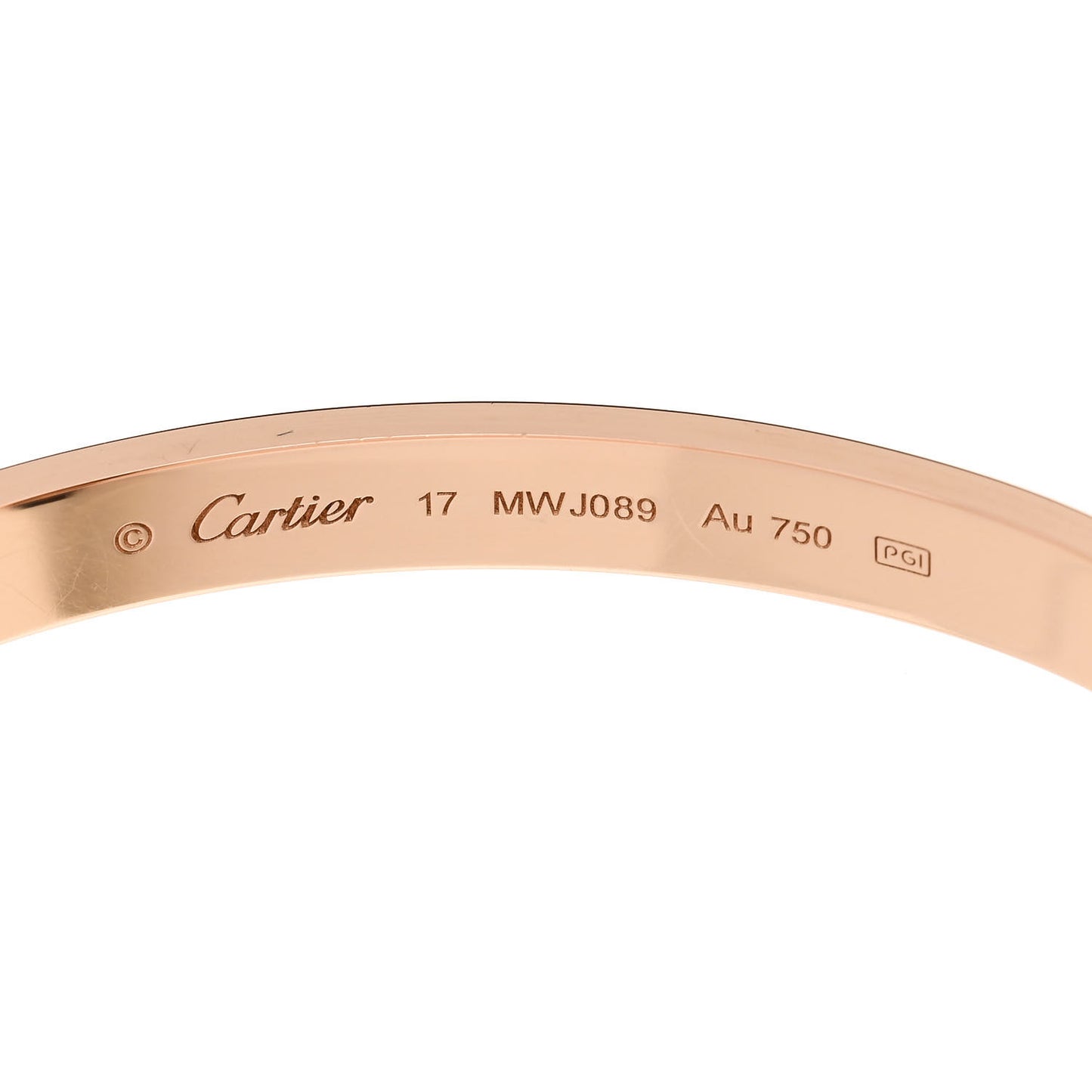 18K Pink Gold LOVE Bracelet 17