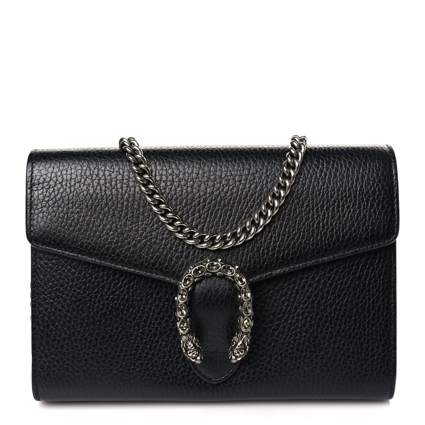 Calfskin Mini Dionysus Chain Wallet Black