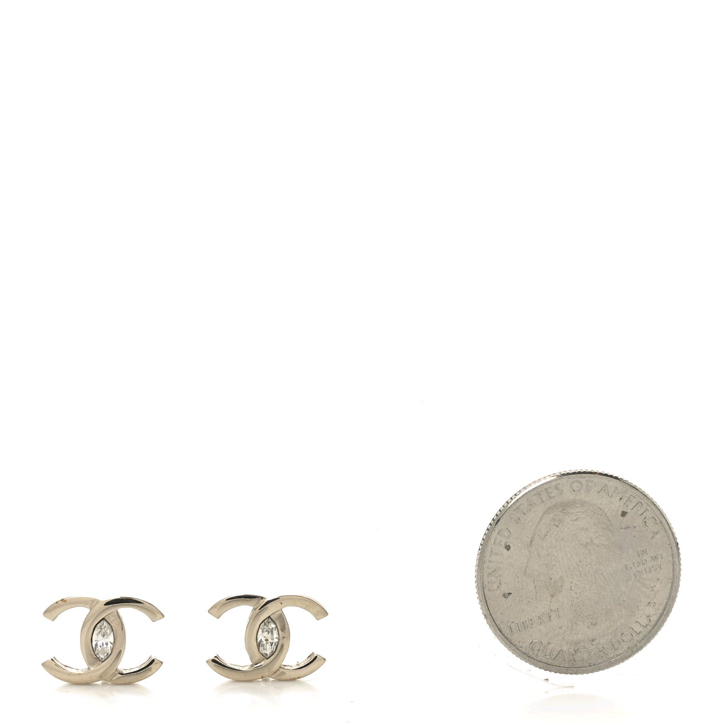 Crystal CC Large Stud Earrings Gold