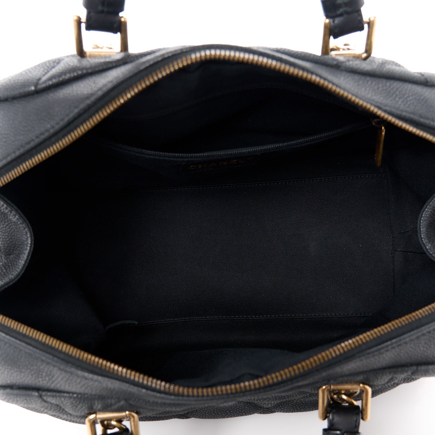 Caviar Quilted CC Bowler Black