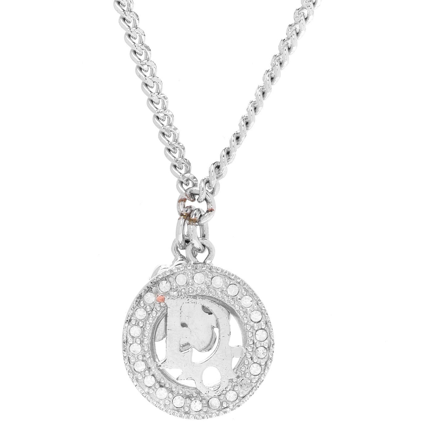 Crystal Logo Necklace Silver