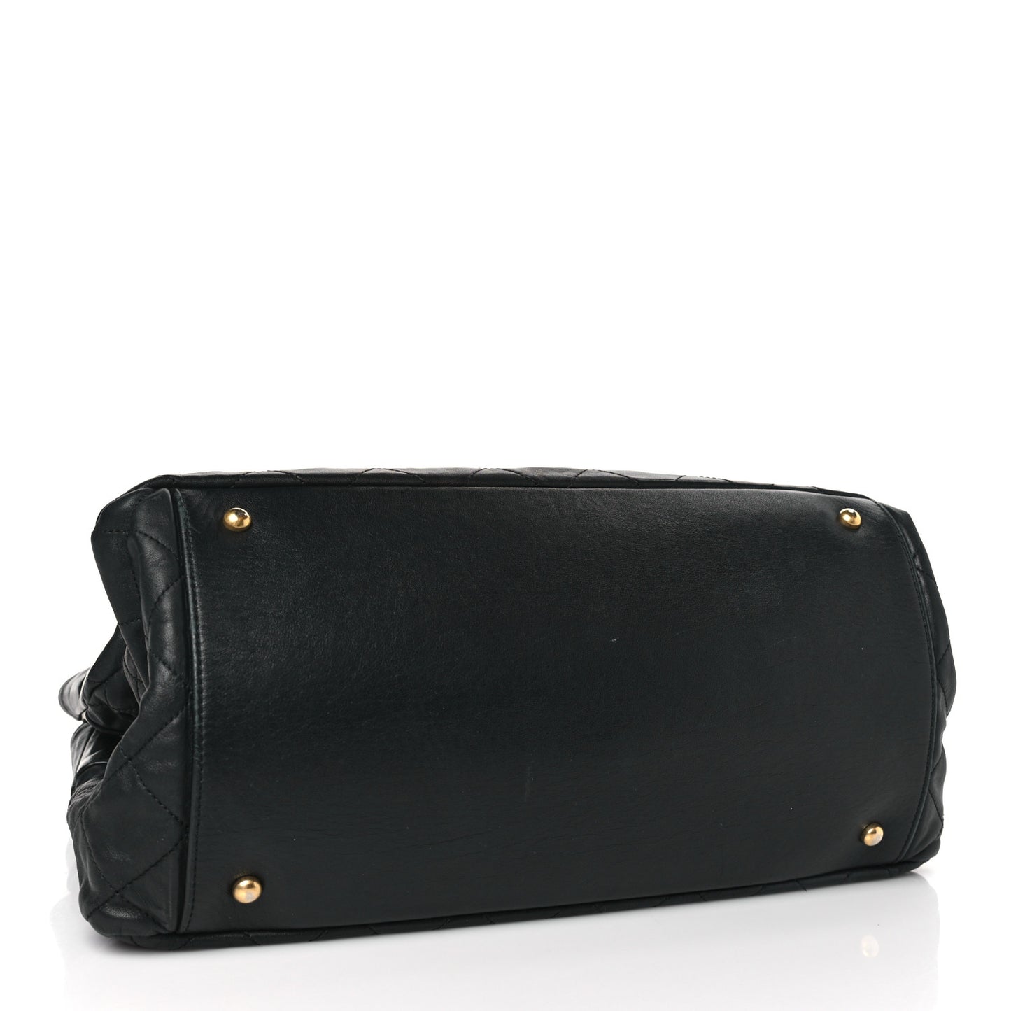 Iridescent Calfskin Quilted Large In The Mix Tote Black