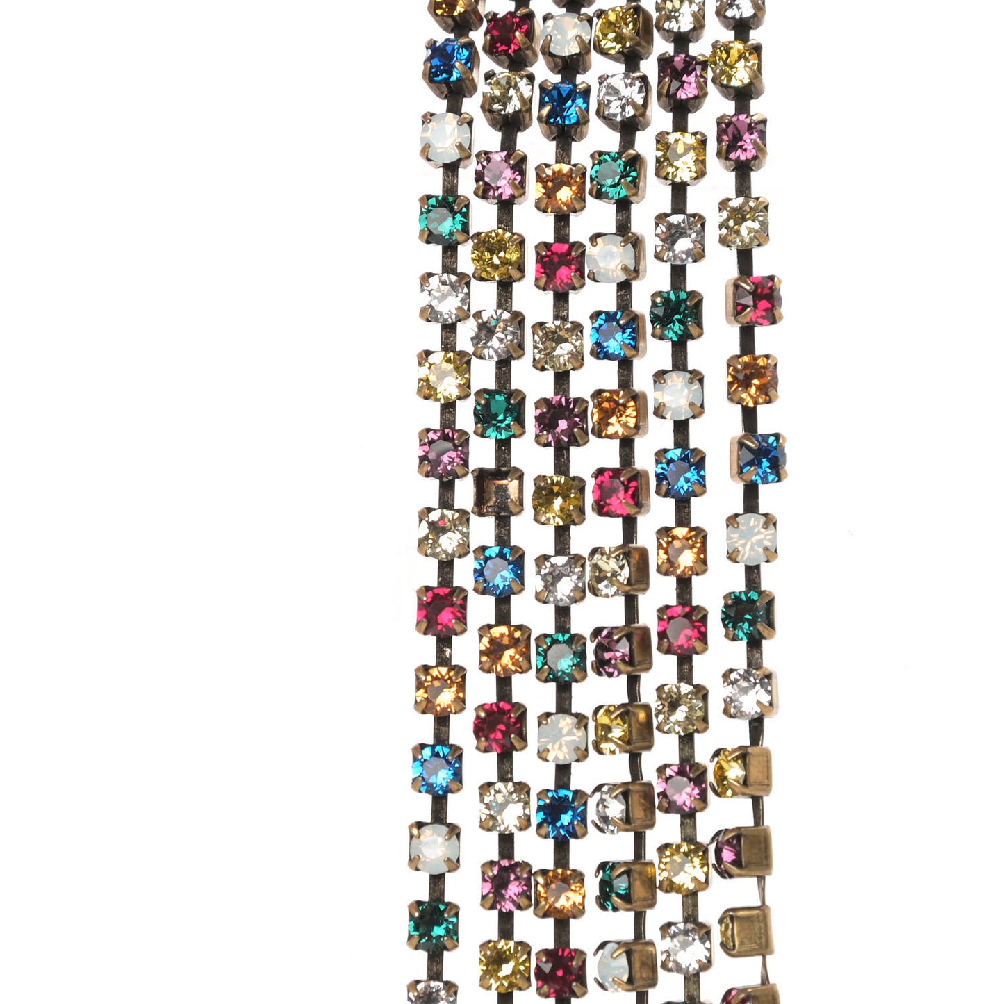 Metal Crystal Asymmetric Lion Head Earrings Multicolor