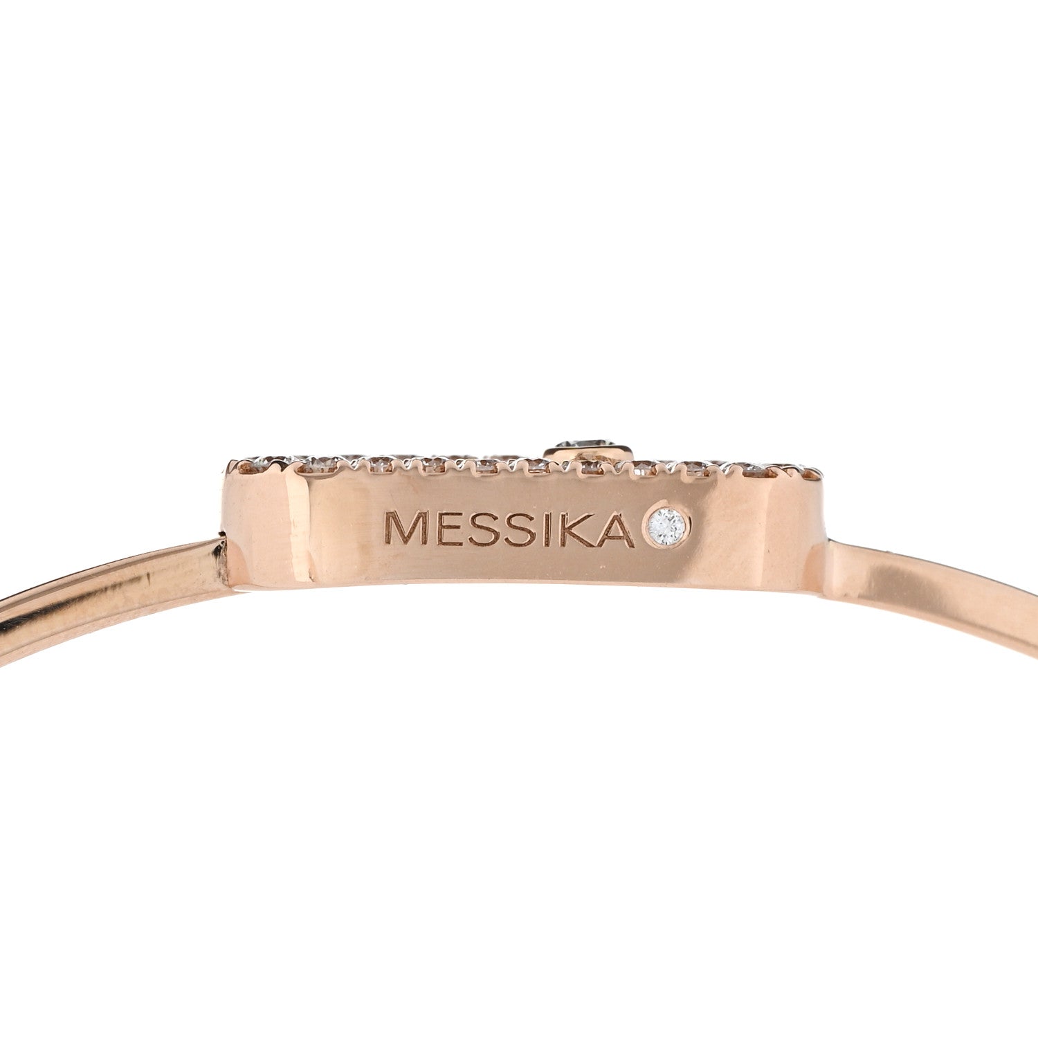 Messika 18K Rose Gold Diamond Move Uno MM Pave Flex Bangle Bracelet 3 of 4