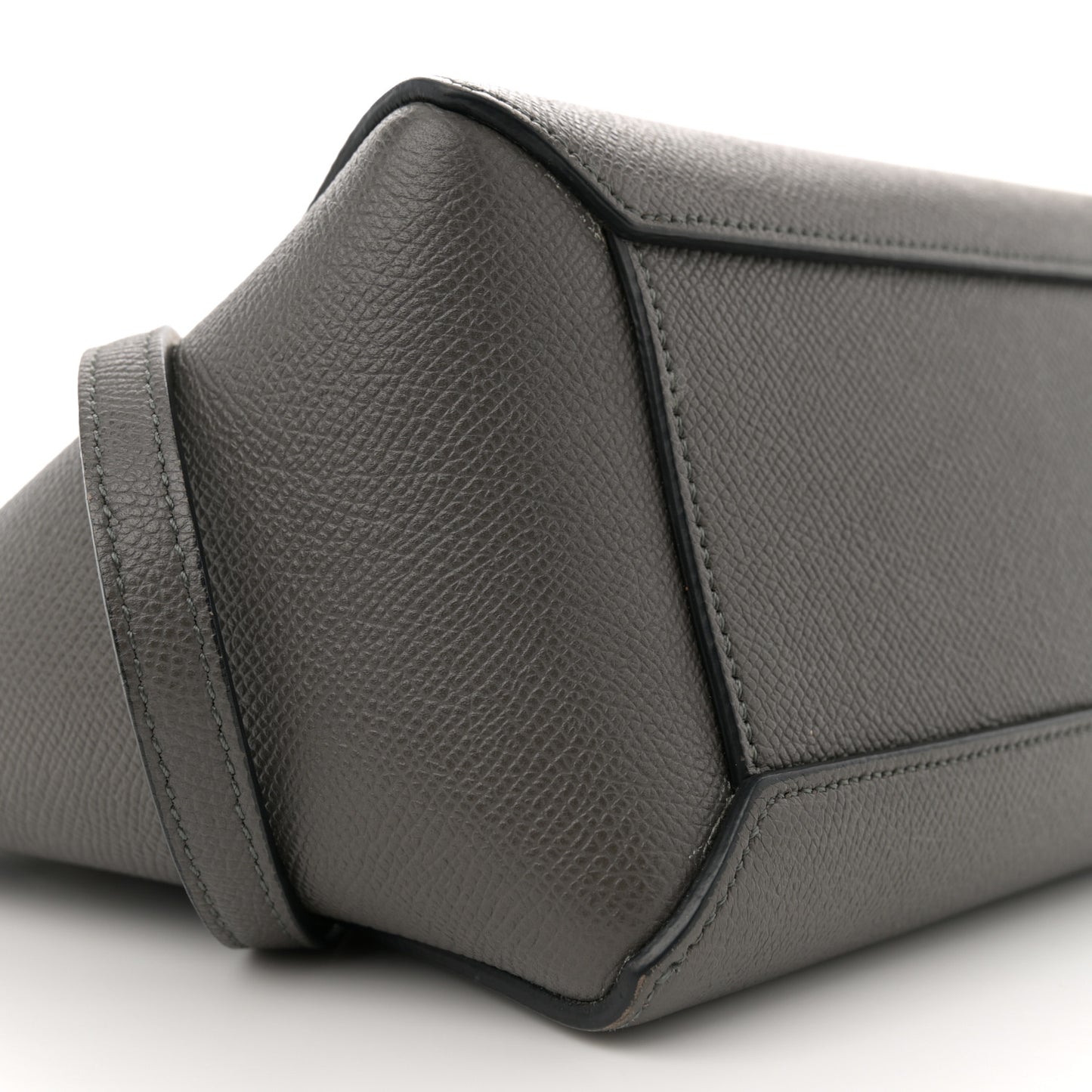 Grained Calfskin Nano Belt Bag Grey