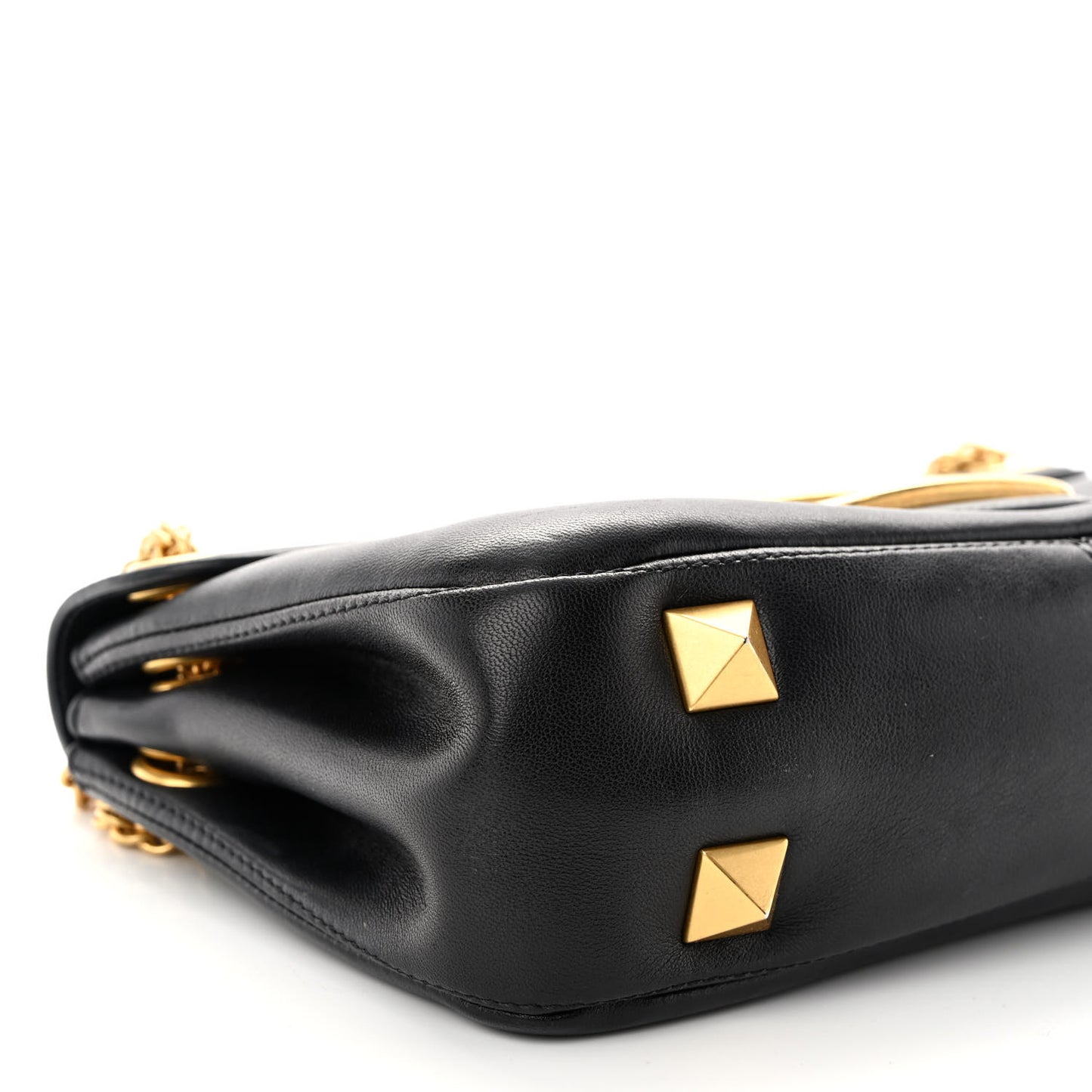 Nappa Stud Sign Shoulder Bag Black