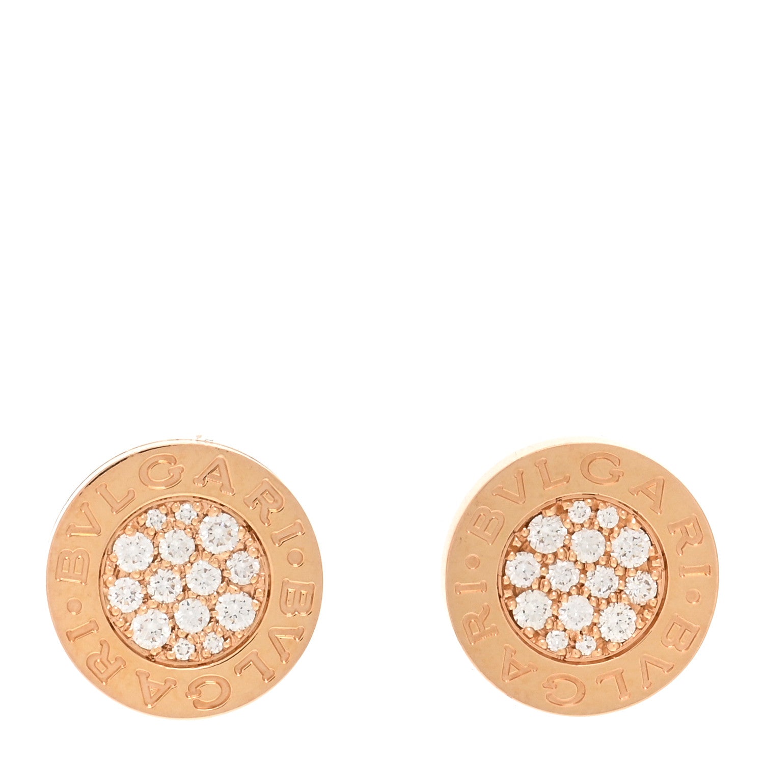 Bulgari 18K Rose Gold Diamond BVLGARI BVLGARI Stud Earrings 1 of 5