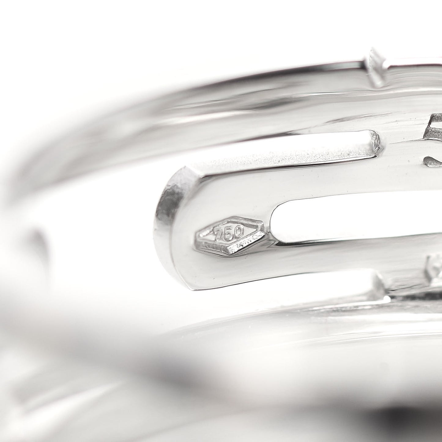 18K White Gold Parentesi Band Ring 59 8.75